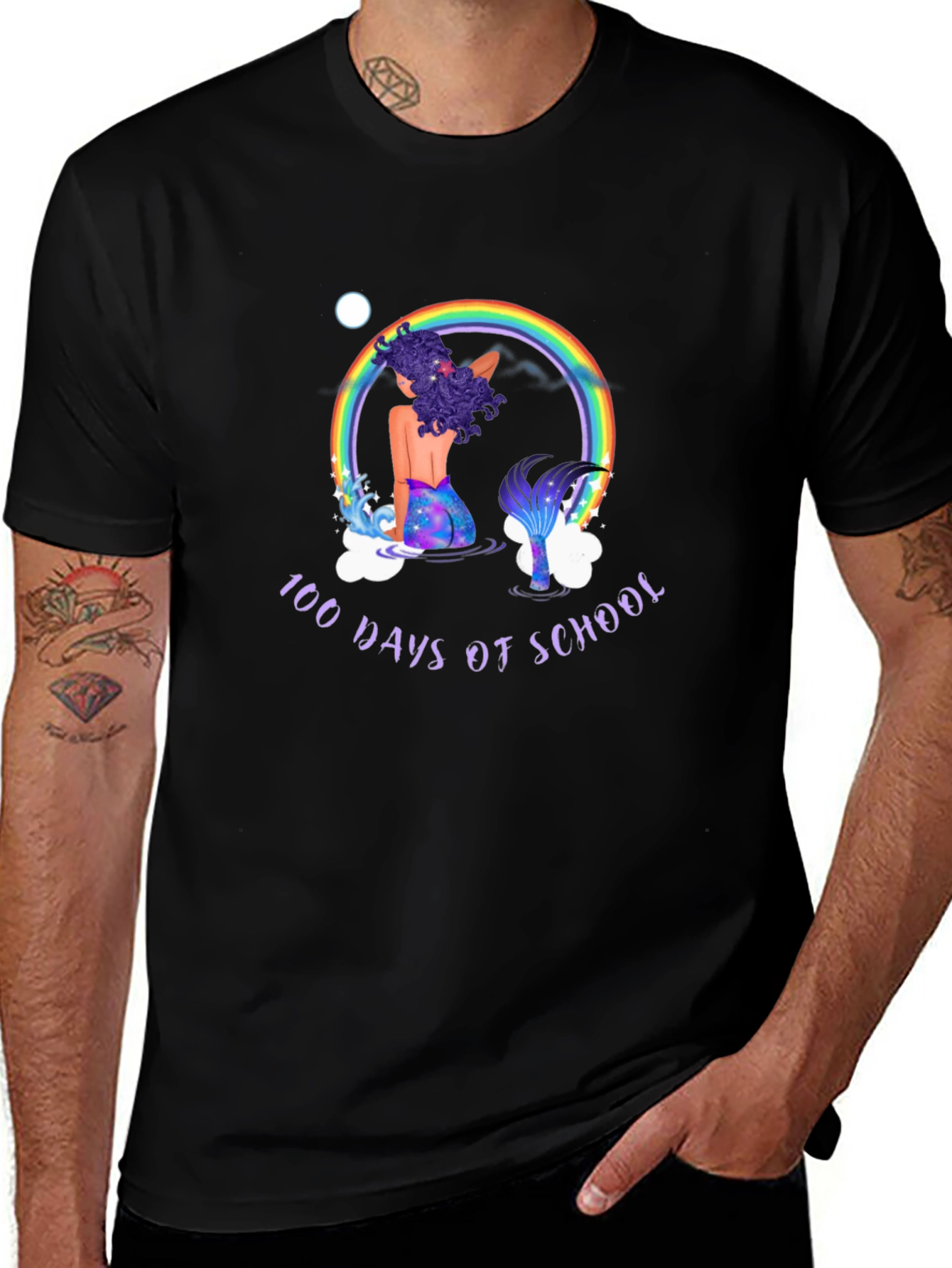 100 Days of School Mermaid Rainbow T-Shirt