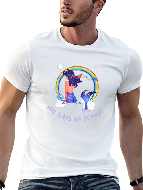 100 Days of School Mermaid Rainbow T-Shirt