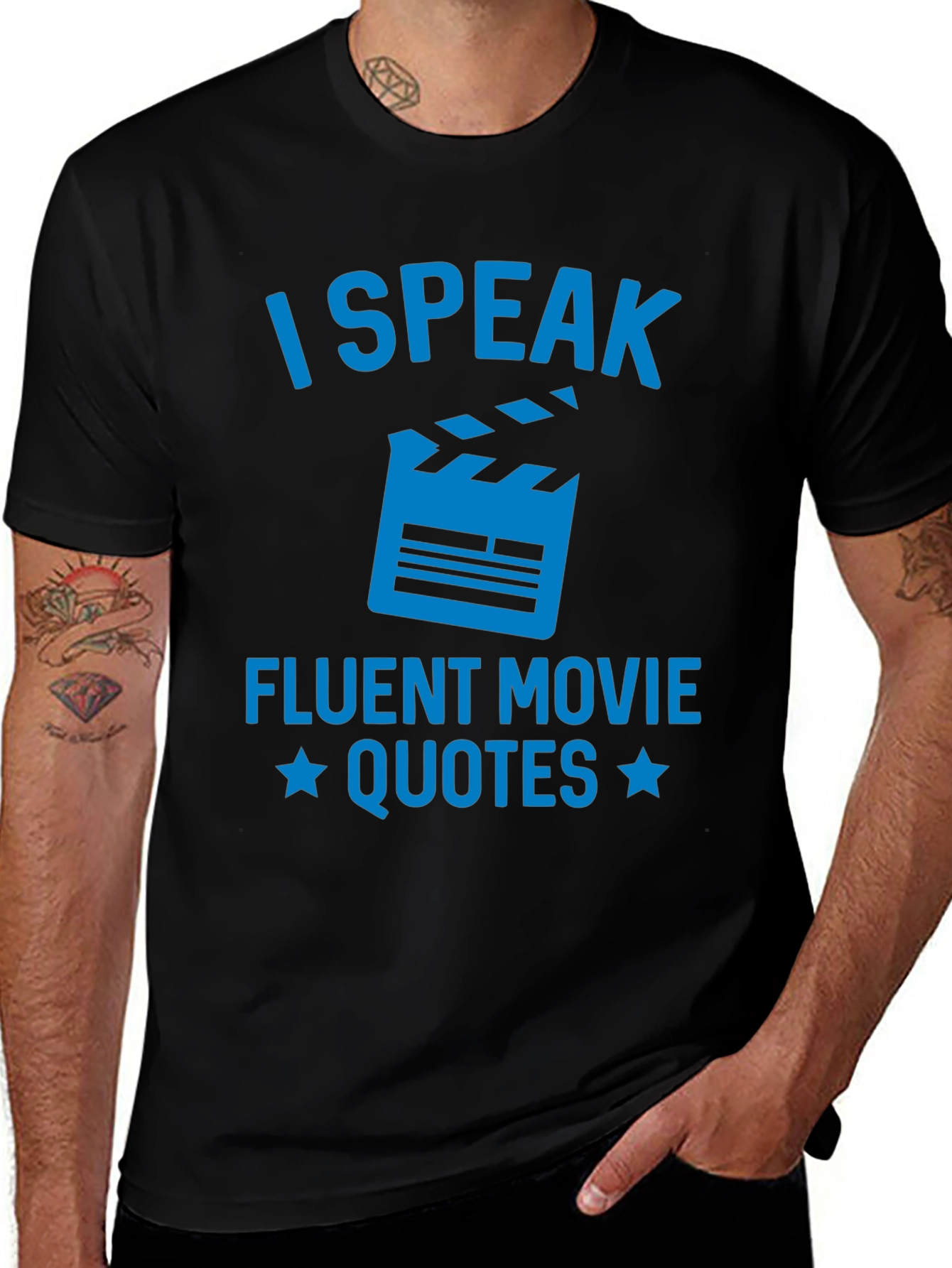 I Speak Fluent Movie Quotes - Black T-Shirt