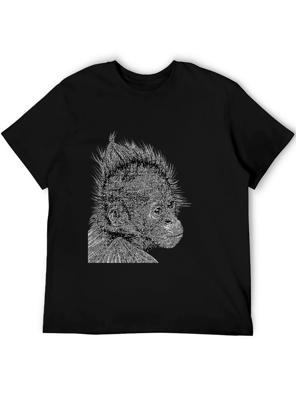 Black T-Shirt with Monkey Graphic