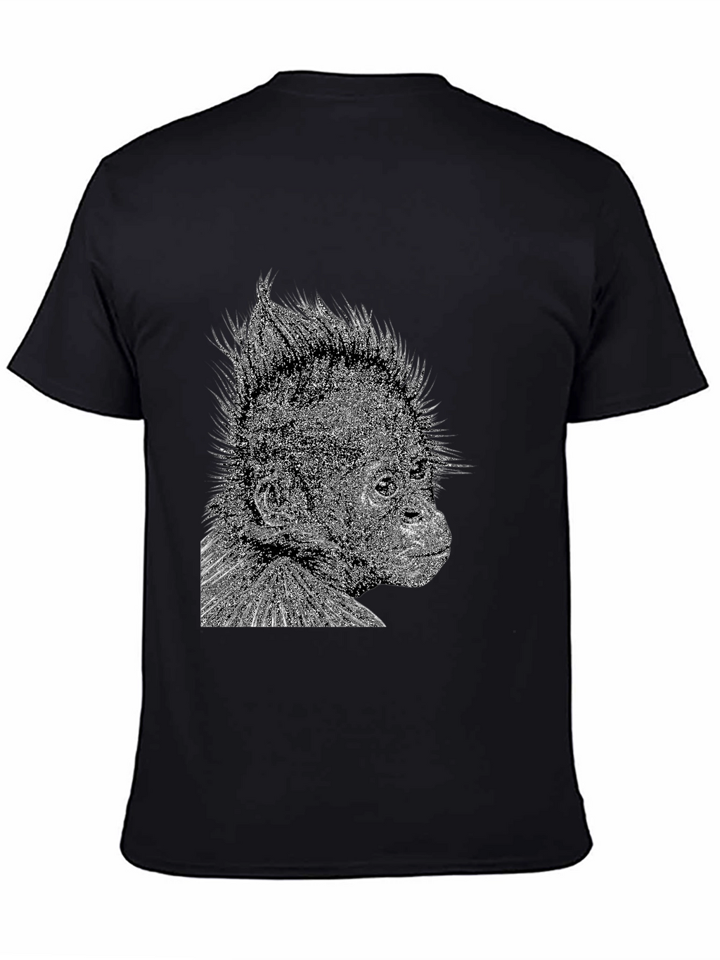 Black T-Shirt with Monkey Graphic