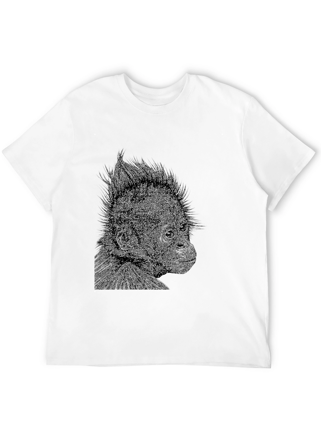 Black T-Shirt with Monkey Graphic