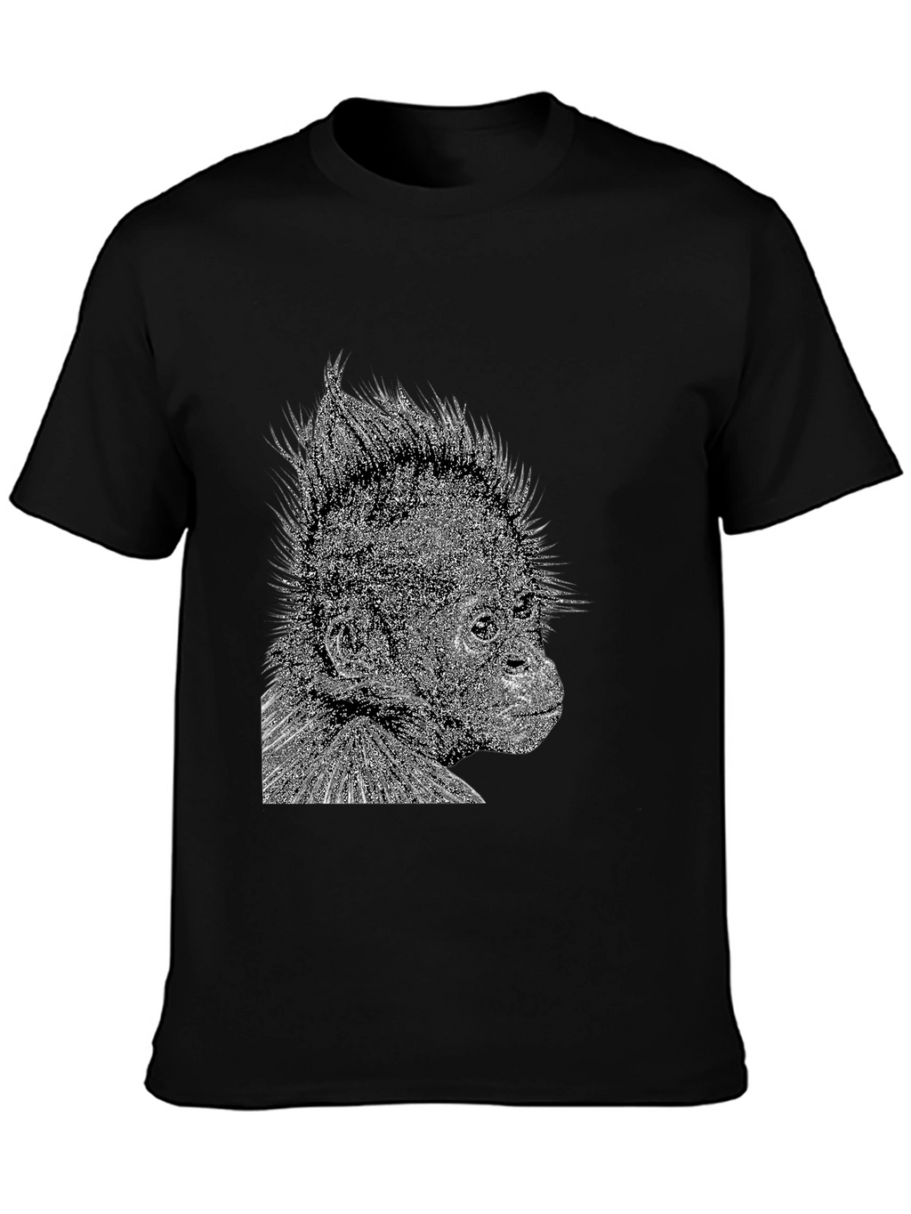 Black T-Shirt with Monkey Graphic