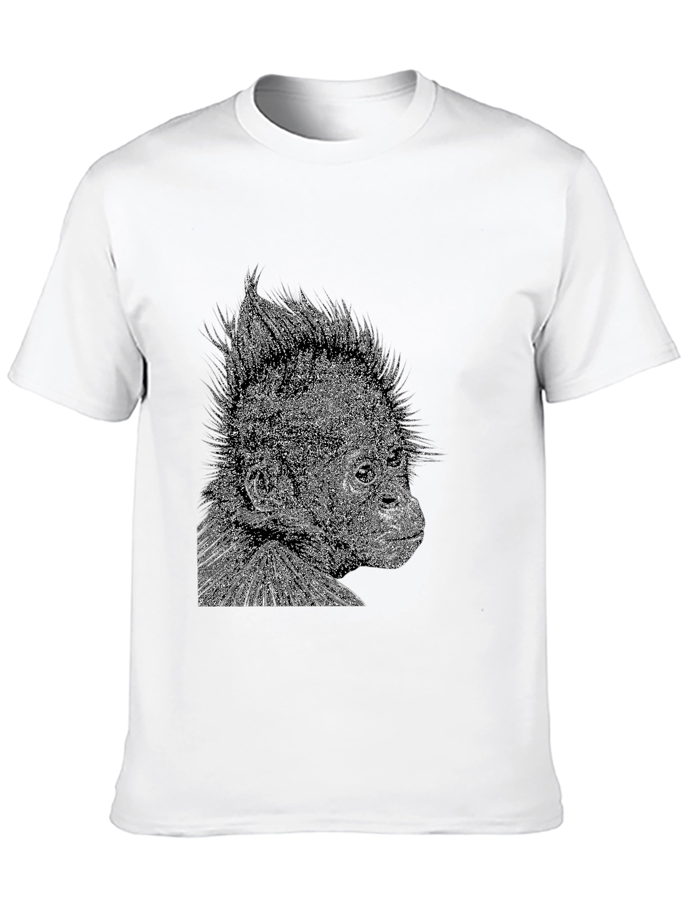 Black T-Shirt with Monkey Graphic