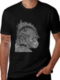 Black T-Shirt with Monkey Graphic