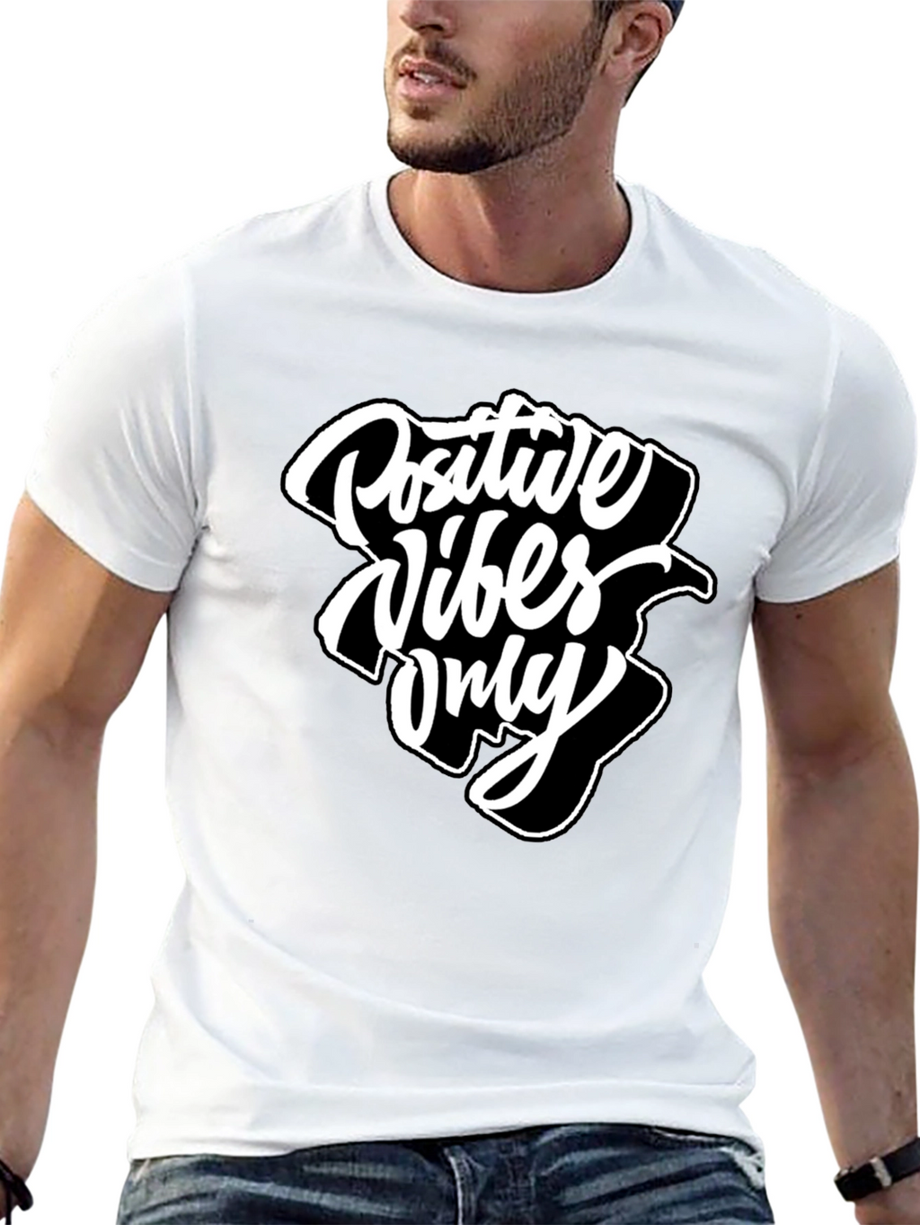 Positive Vibes Only Graphic Tee - Black