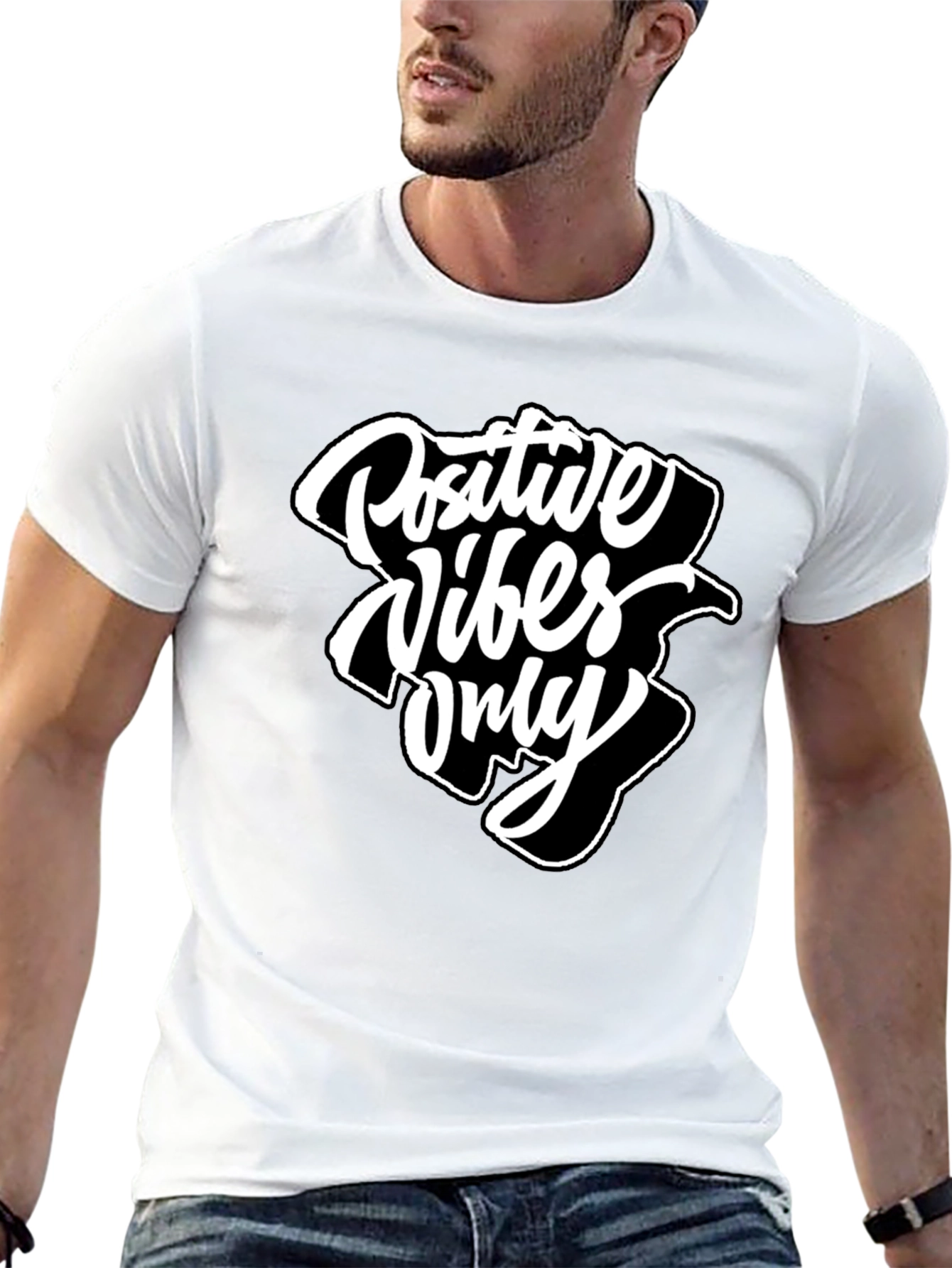 Positive Vibes Only Graphic Tee - Black