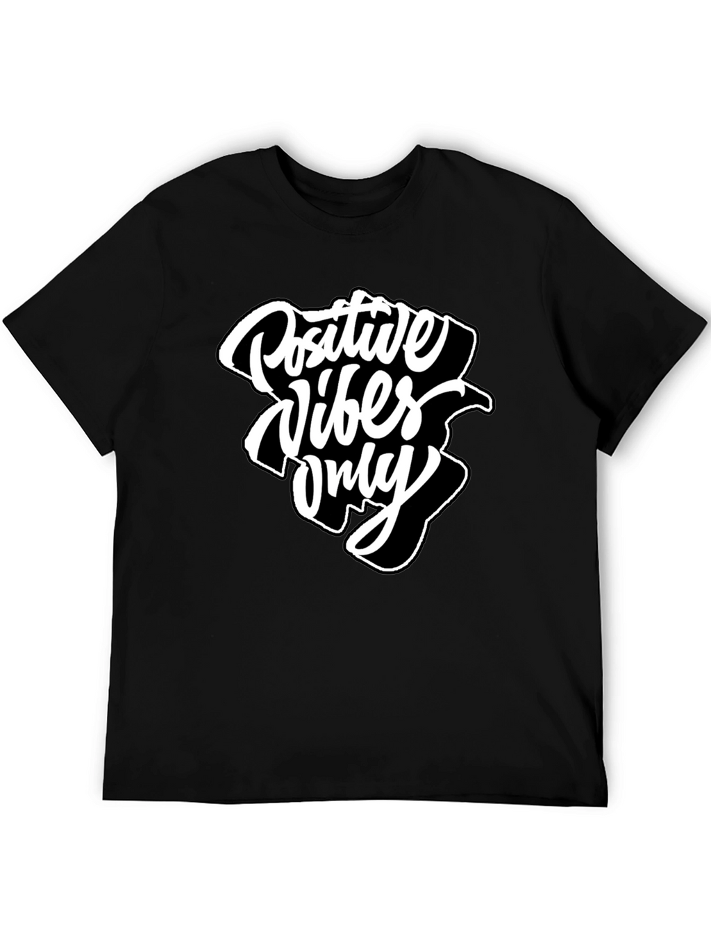 Positive Vibes Only Graphic Tee - Black