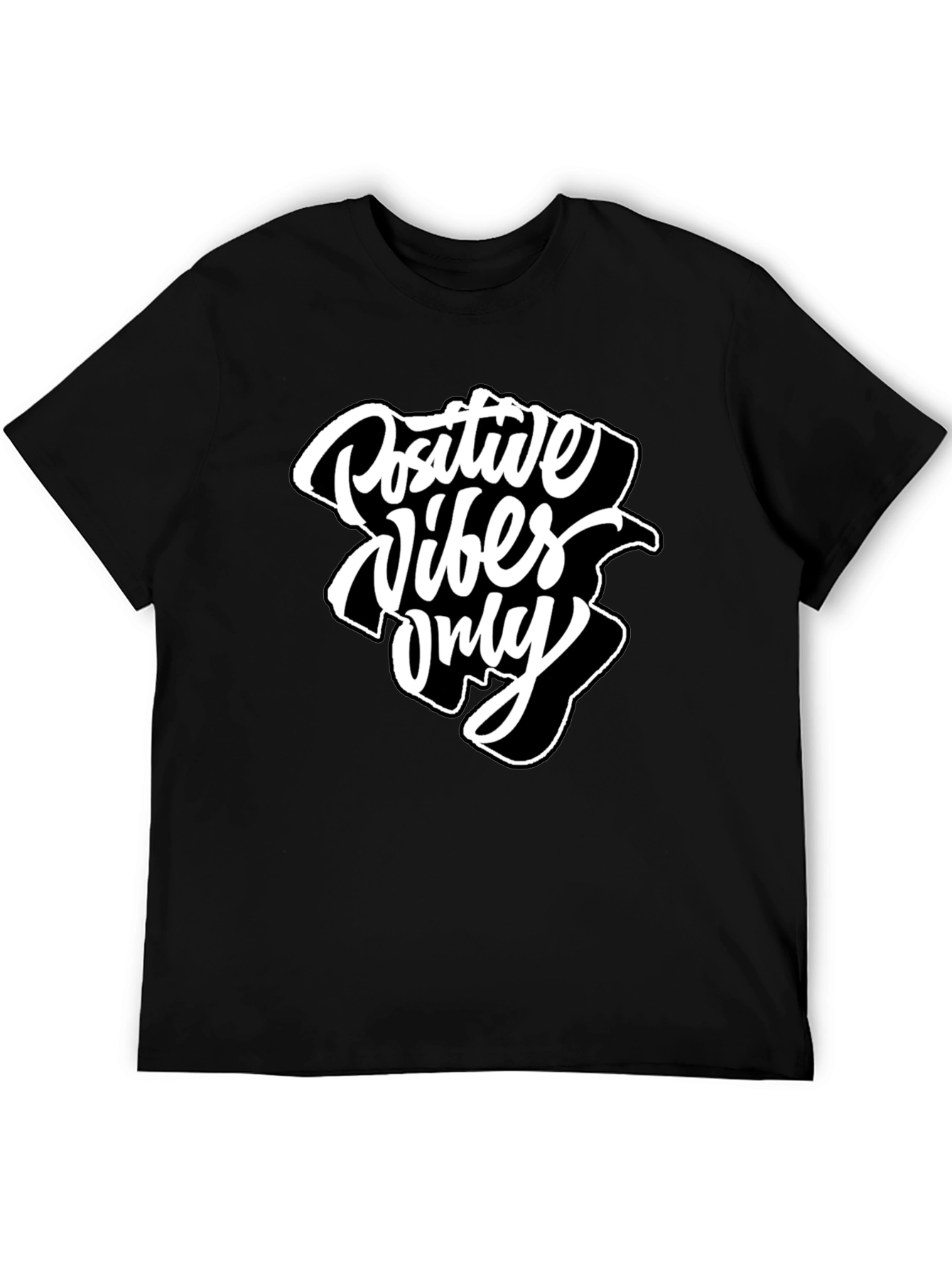 Positive Vibes Only Graphic Tee - Black
