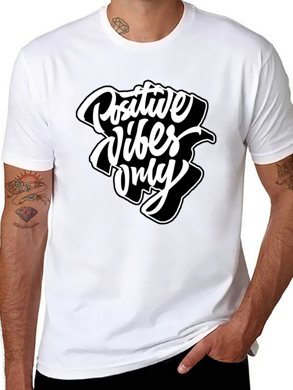 Positive Vibes Only Graphic Tee - Black