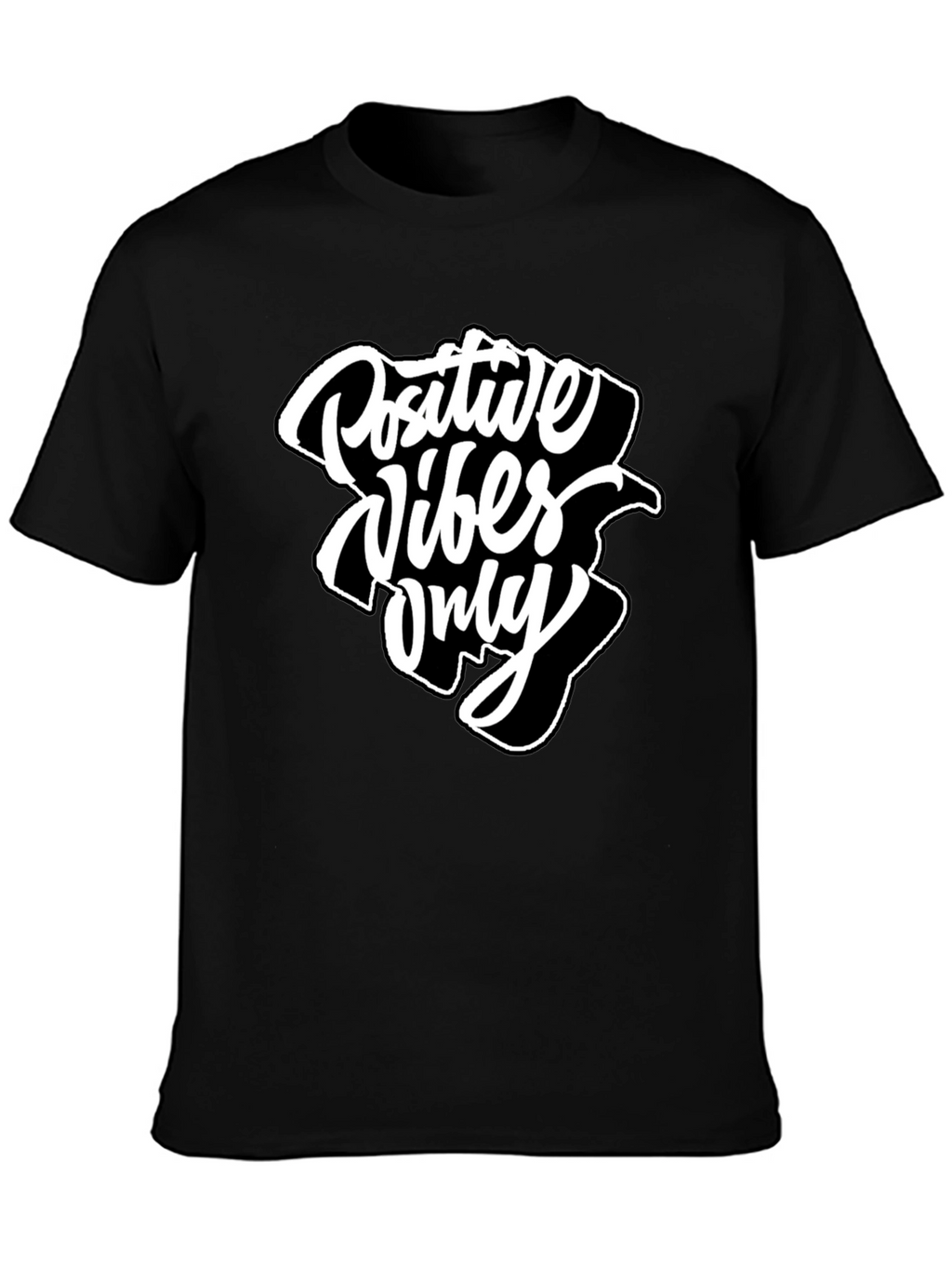 Positive Vibes Only Graphic Tee - Black