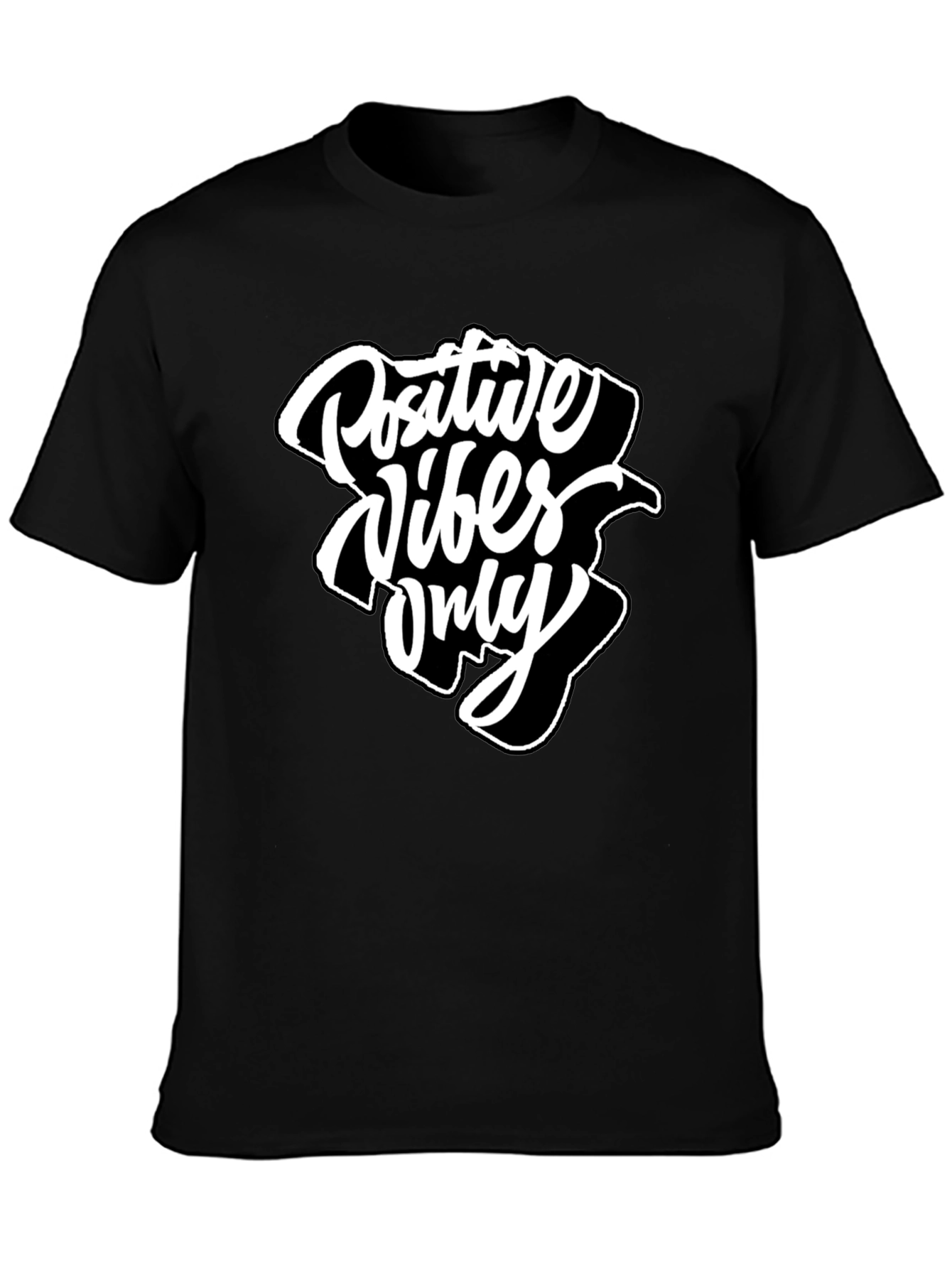 Positive Vibes Only Graphic Tee - Black