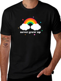 Never Grow Up Rainbow Cloud Graphic Tee