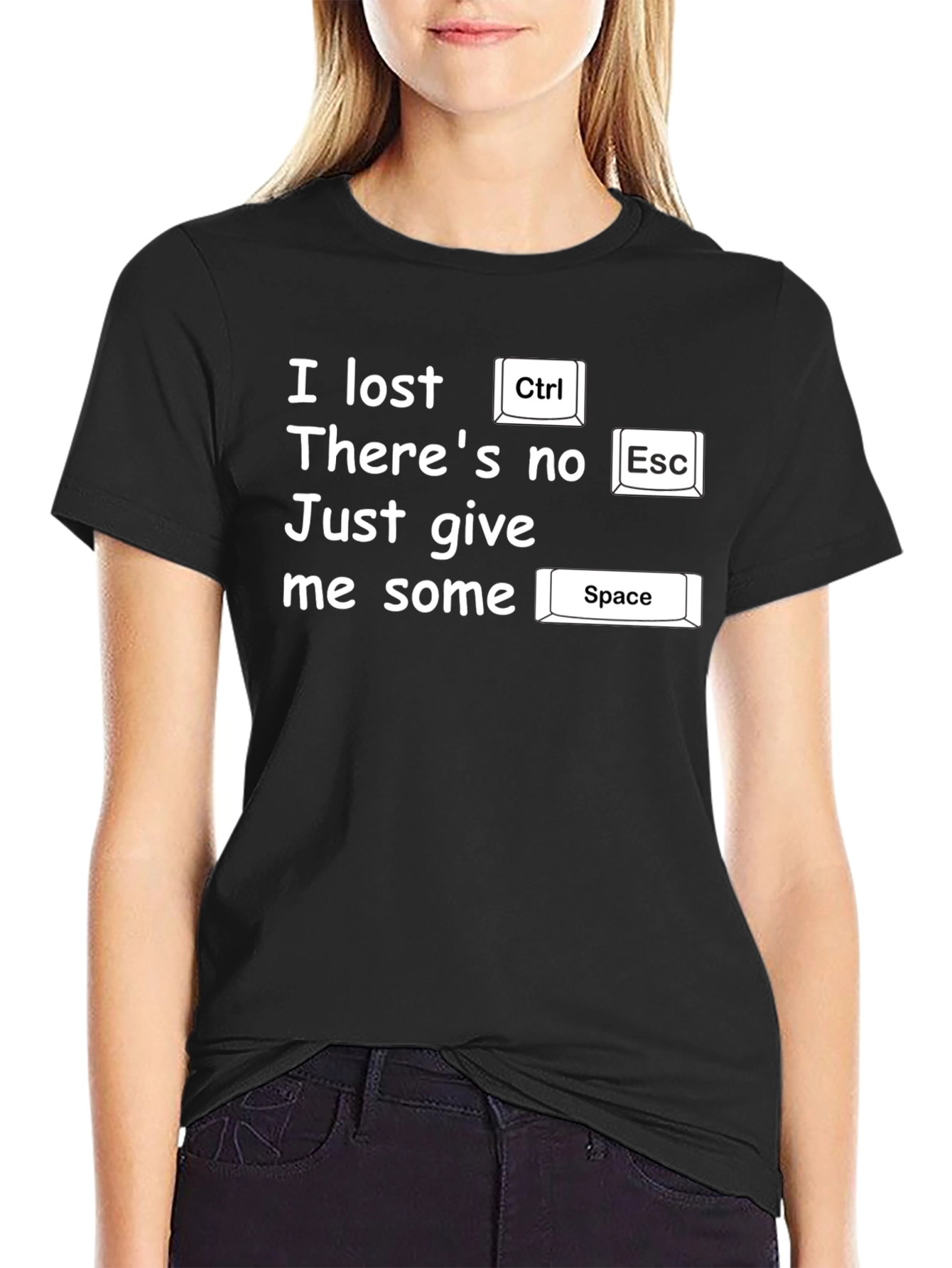 Funny Programmer T-Shirt - I Lost Ctrl Theres No Esc Space