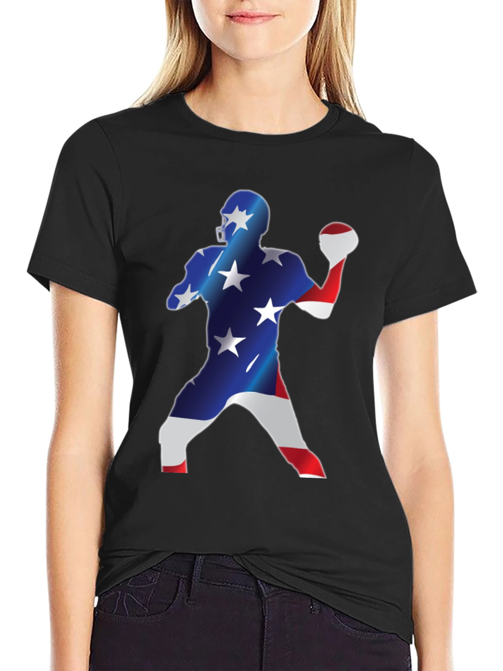 American Football Patriotic Graphic Tee