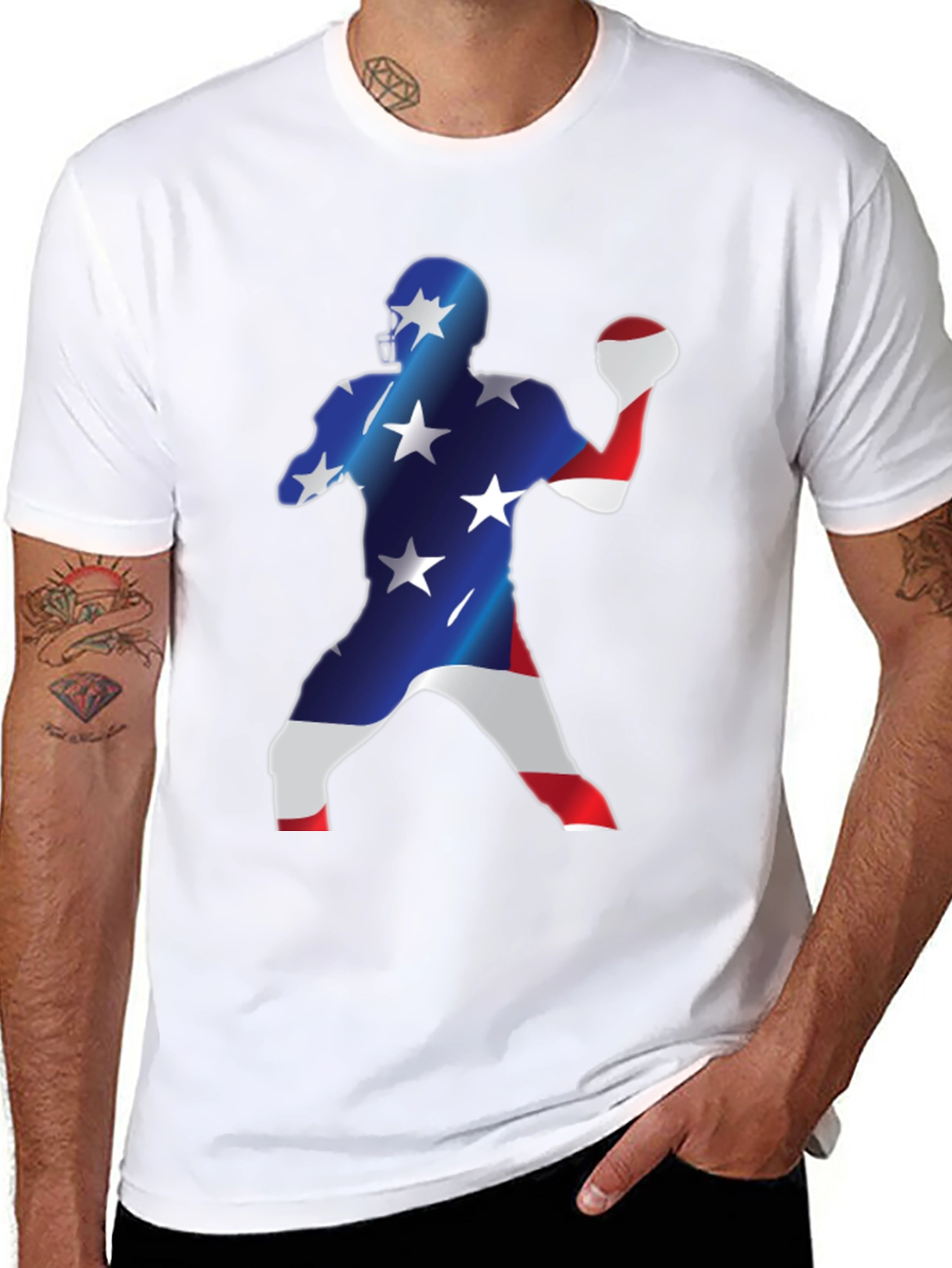 American Football Patriotic Graphic Tee