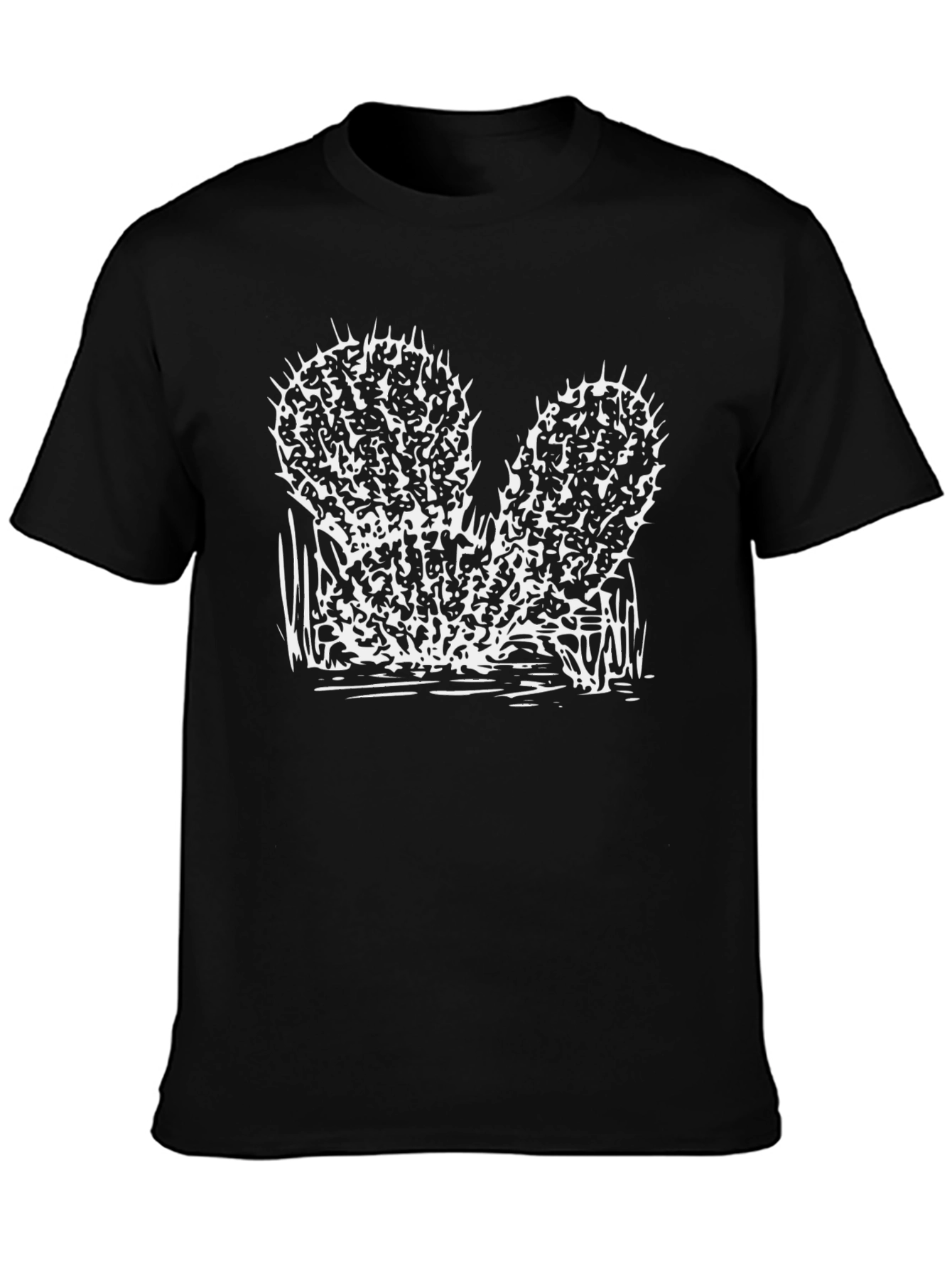 Cactus Graphic Tee - Black Cotton T-Shirt