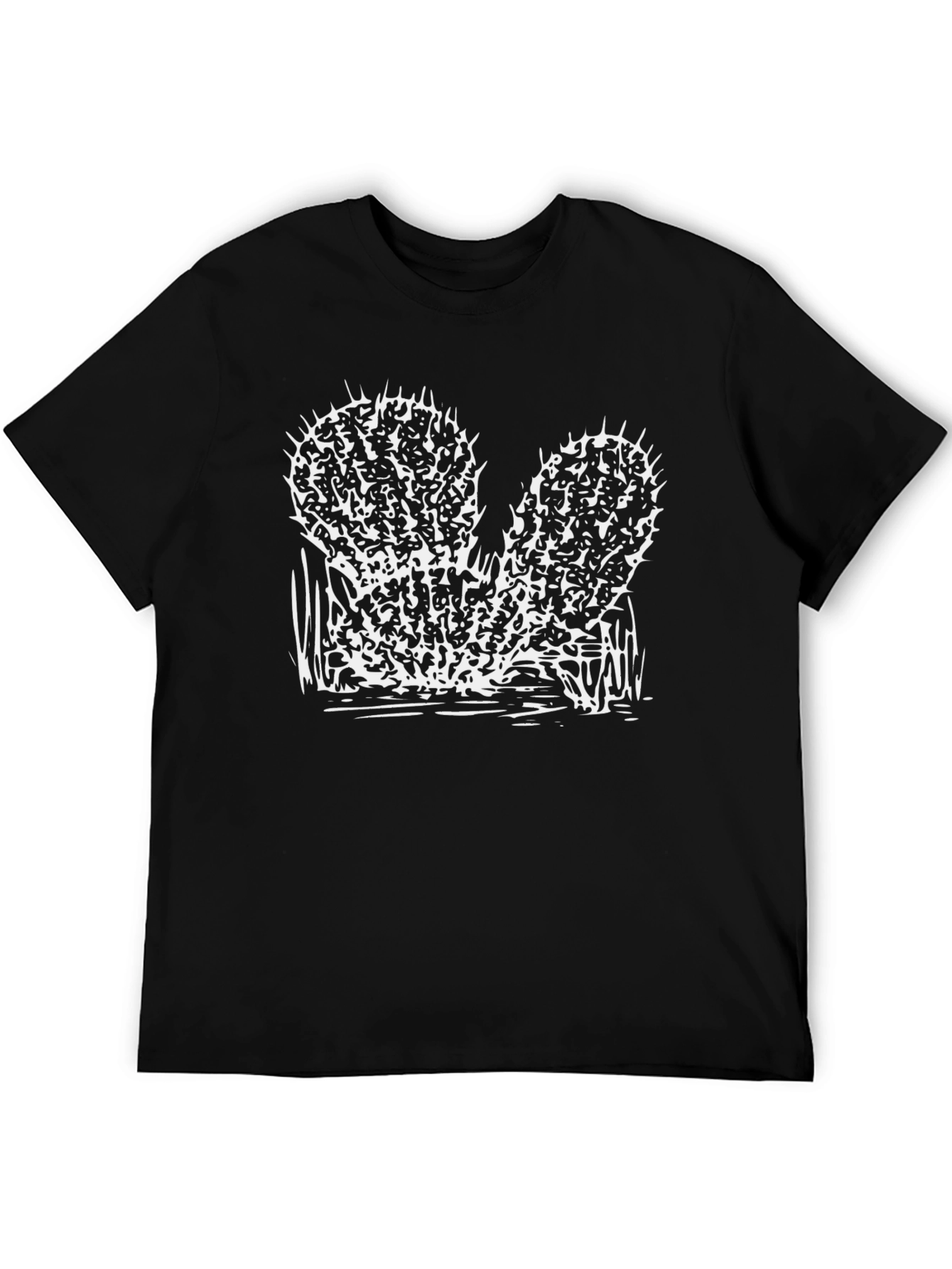 Cactus Graphic Tee - Black Cotton T-Shirt