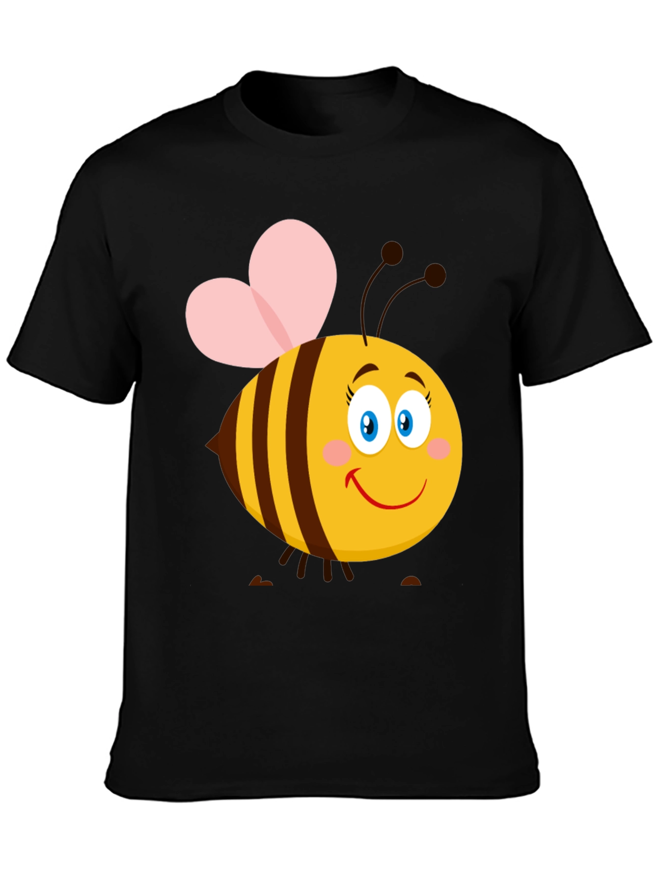 Cartoon Bee Graphic T-Shirt | Black
