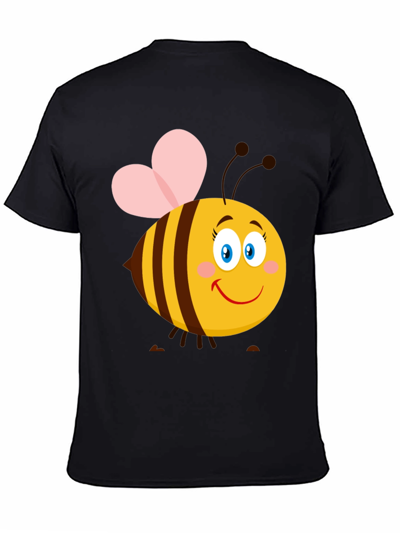 Cartoon Bee Graphic T-Shirt | Black