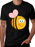Cartoon Bee Graphic T-Shirt | Black