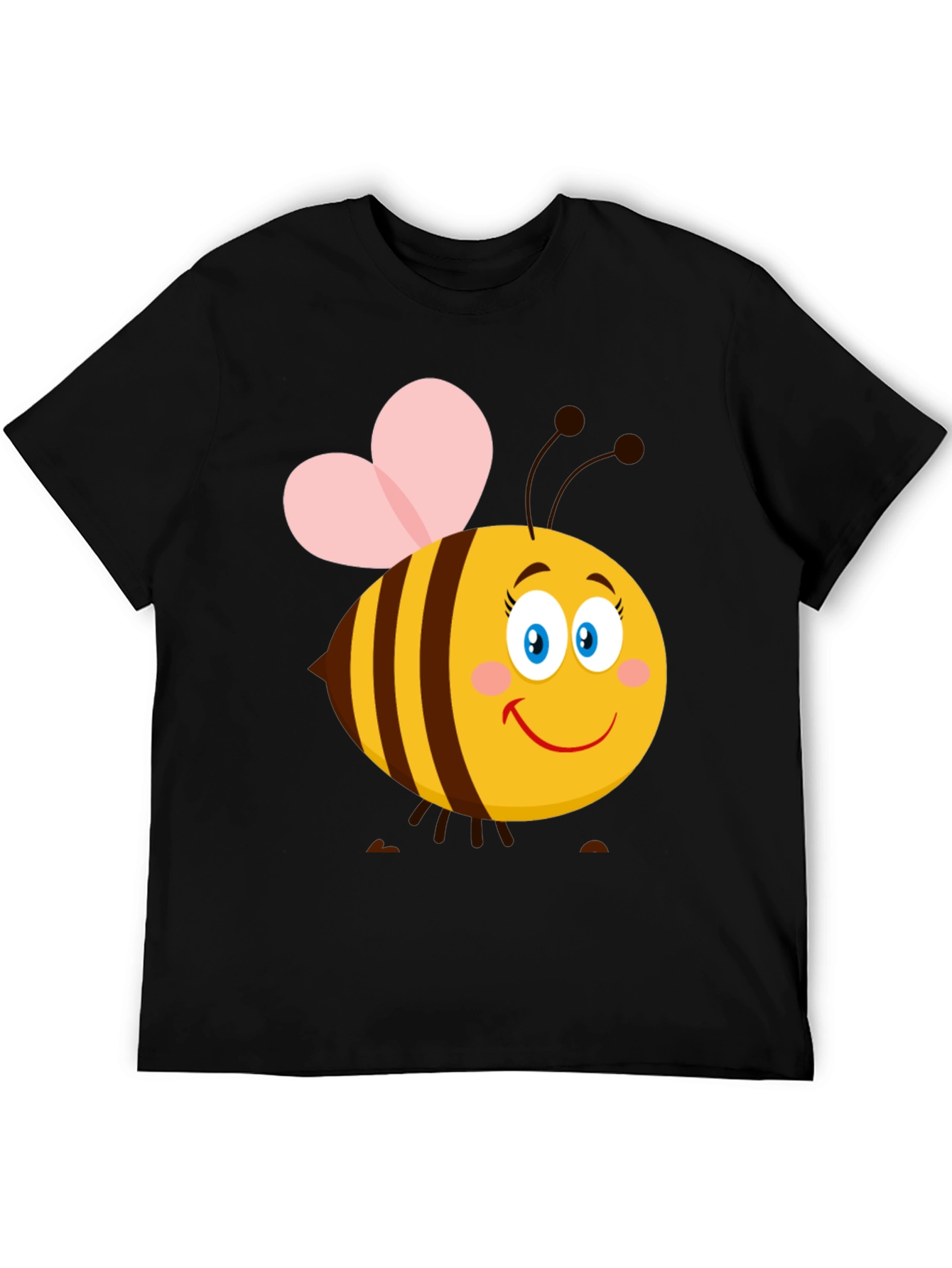 Cartoon Bee Graphic T-Shirt | Black