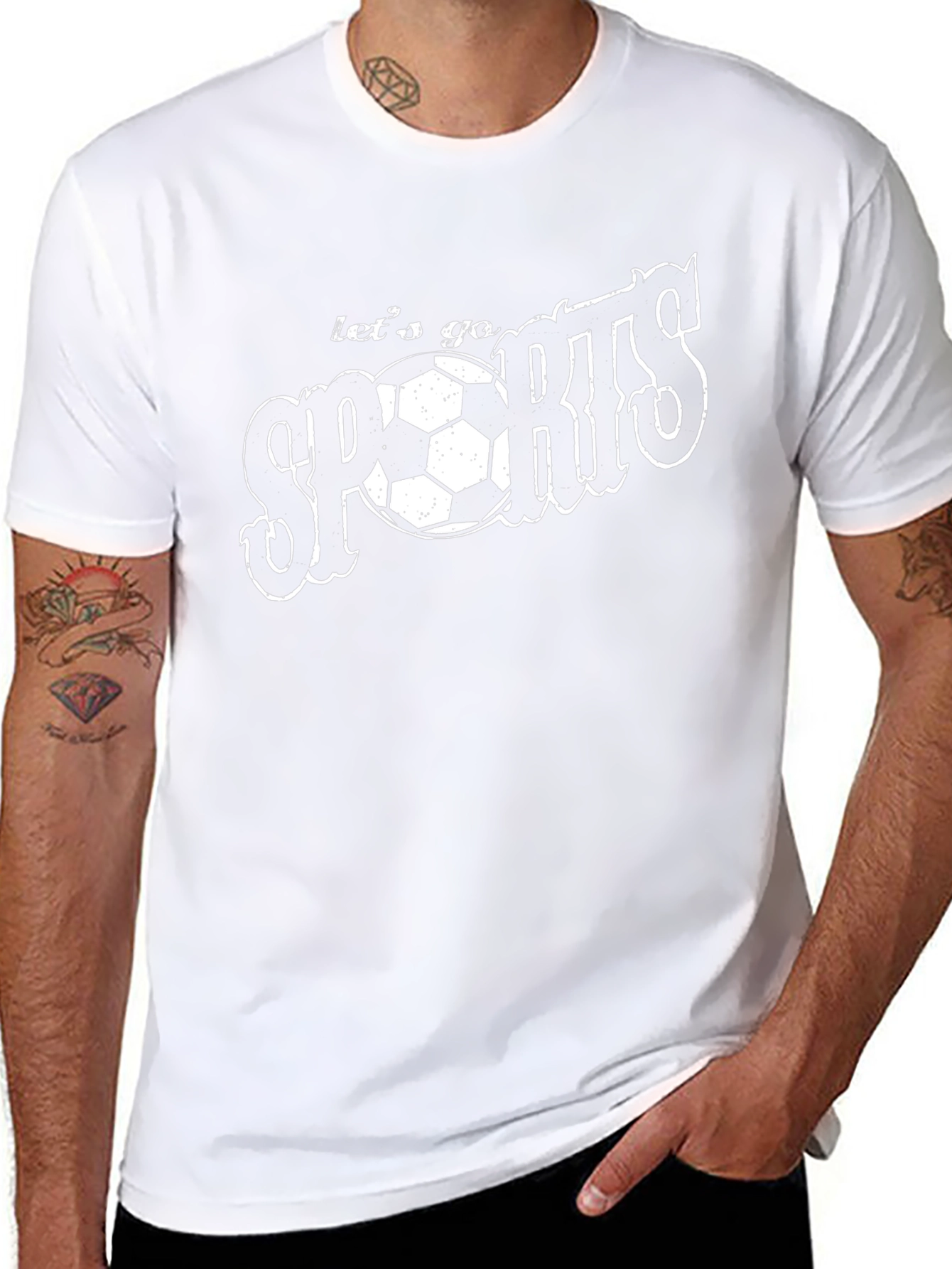 Lets Go Sports Soccer Ball Graphic T-Shirt