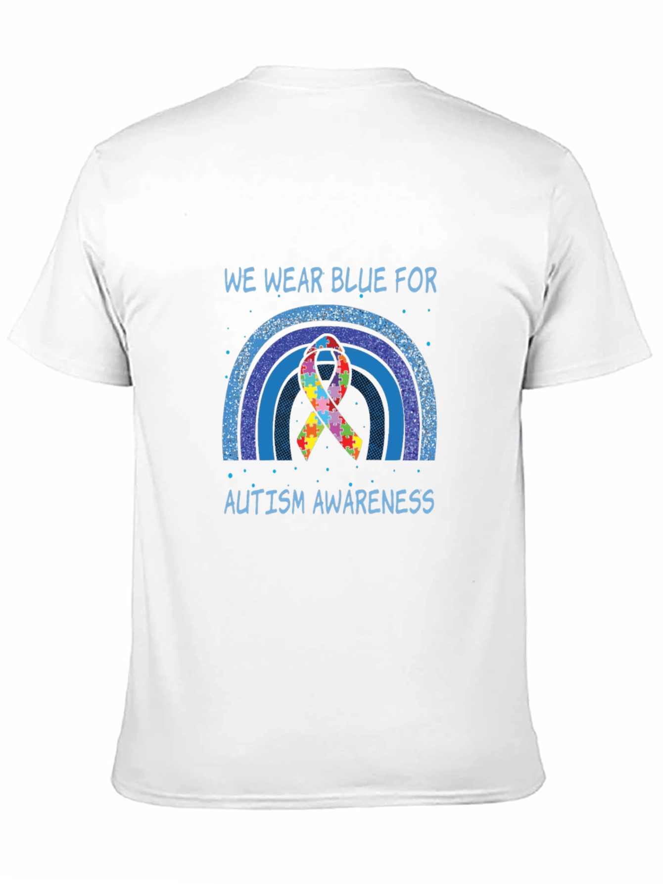 Autism Awareness Blue Rainbow T-Shirt
