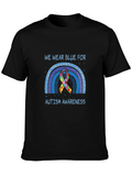 Autism Awareness Blue Rainbow T-Shirt