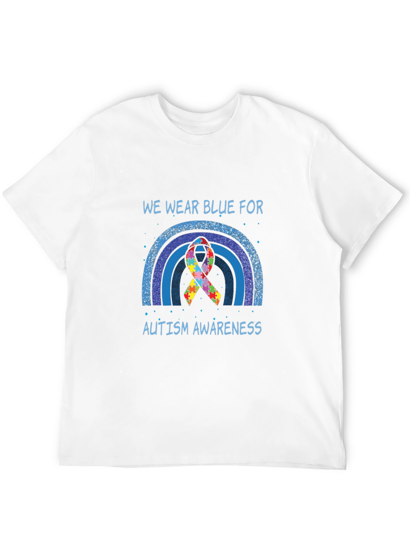 Autism Awareness Blue Rainbow T-Shirt