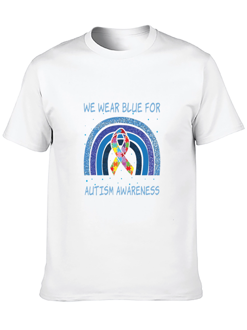 Autism Awareness Blue Rainbow T-Shirt