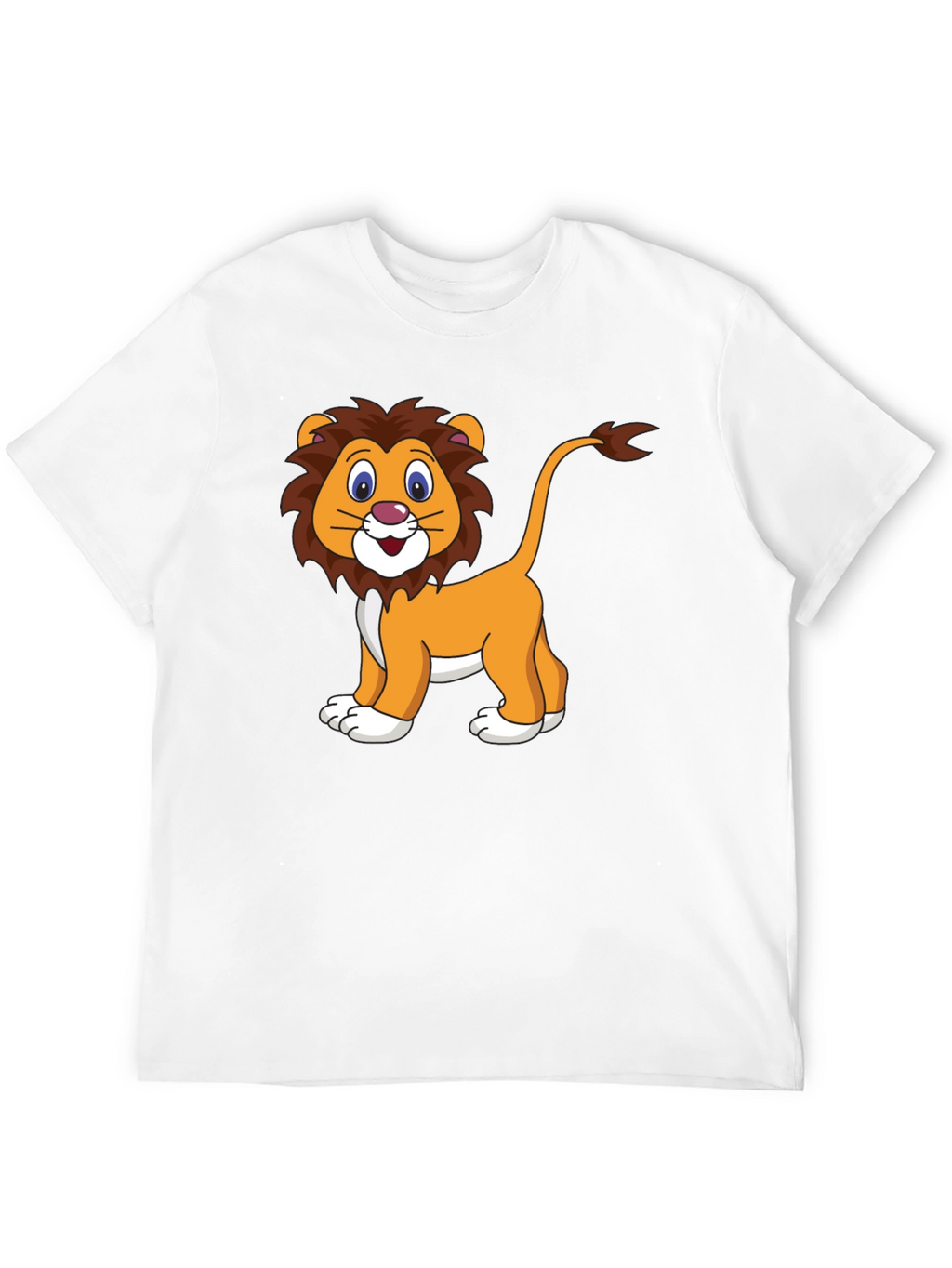 Cartoon Lion Black T-Shirt