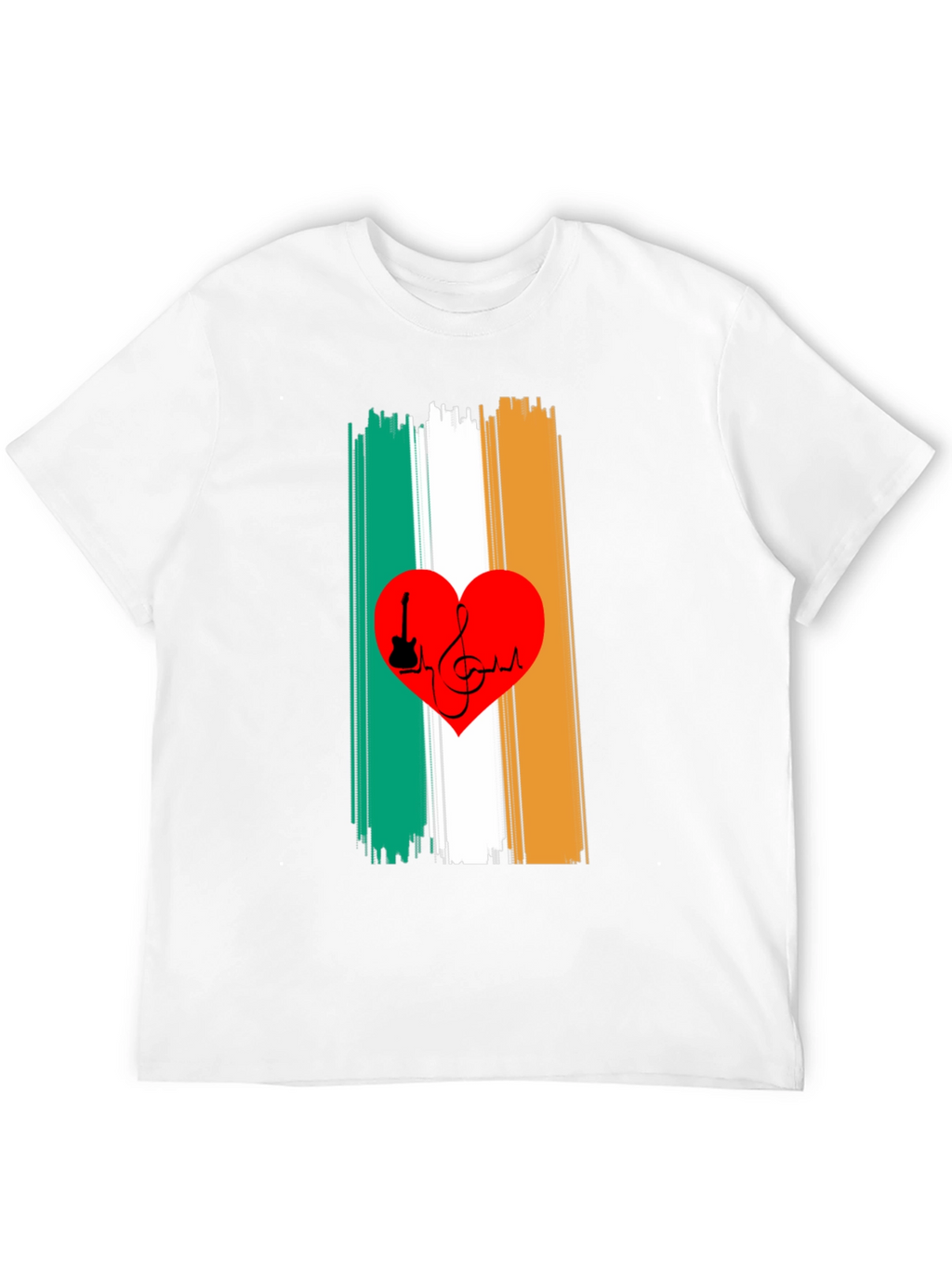 Irish Flag Heart Music Graphic Tee