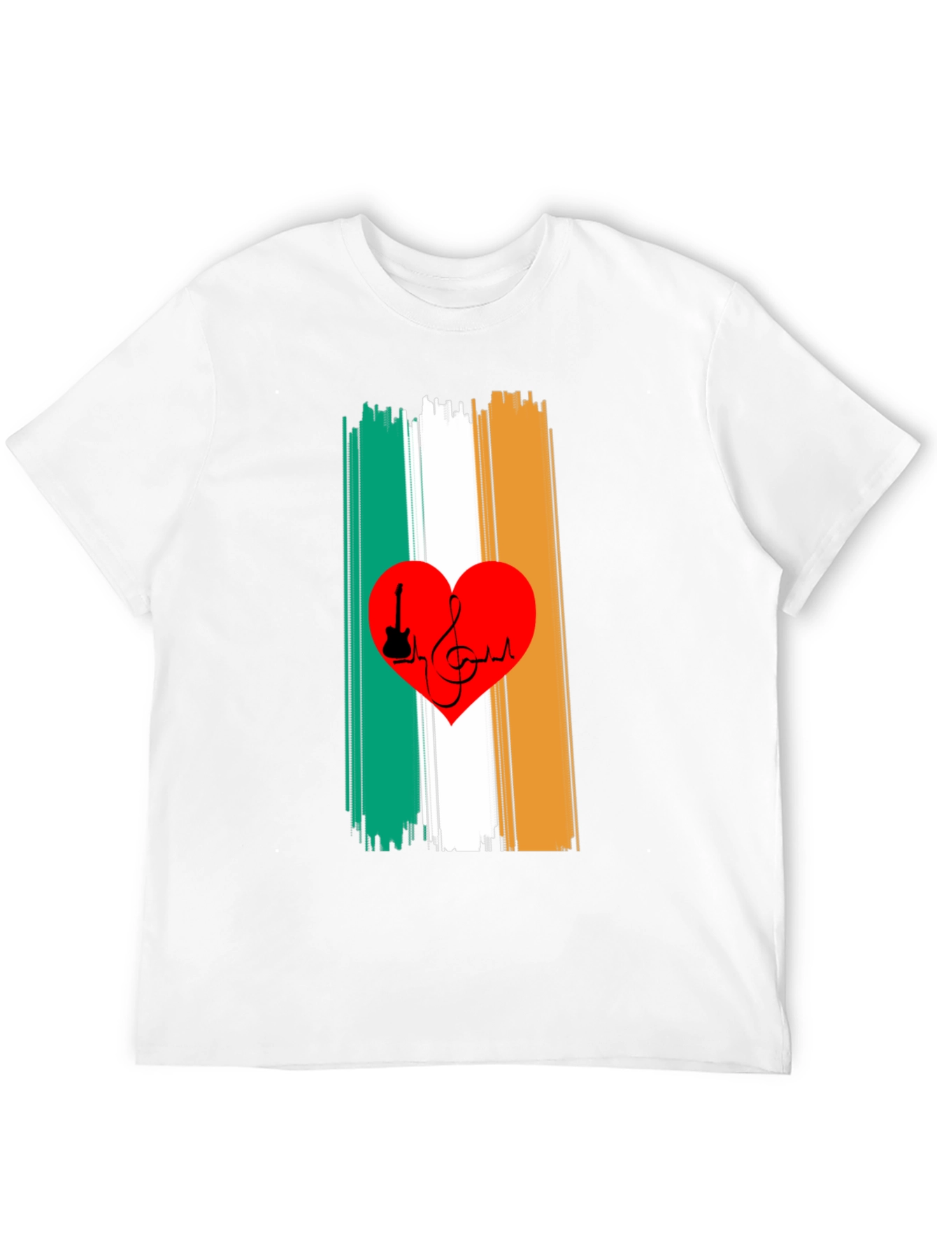 Irish Flag Heart Music Graphic Tee