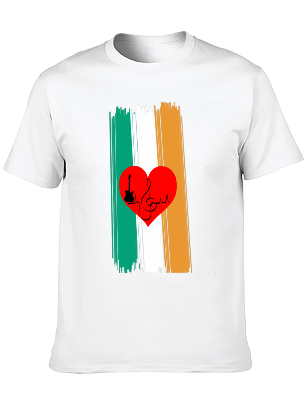Irish Flag Heart Music Graphic Tee