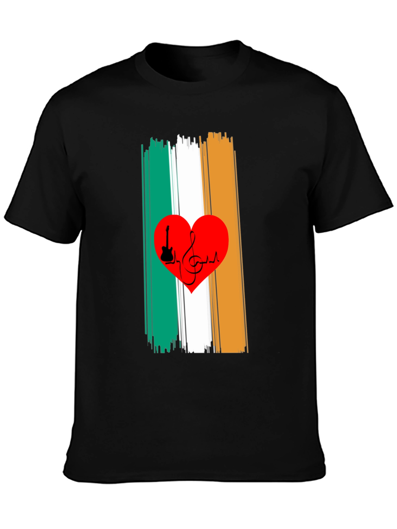 Irish Flag Heart Music Graphic Tee