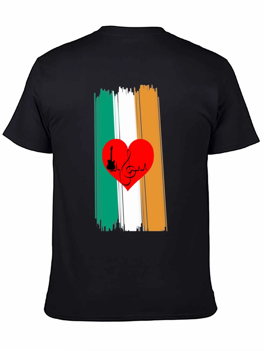 Irish Flag Heart Music Graphic Tee