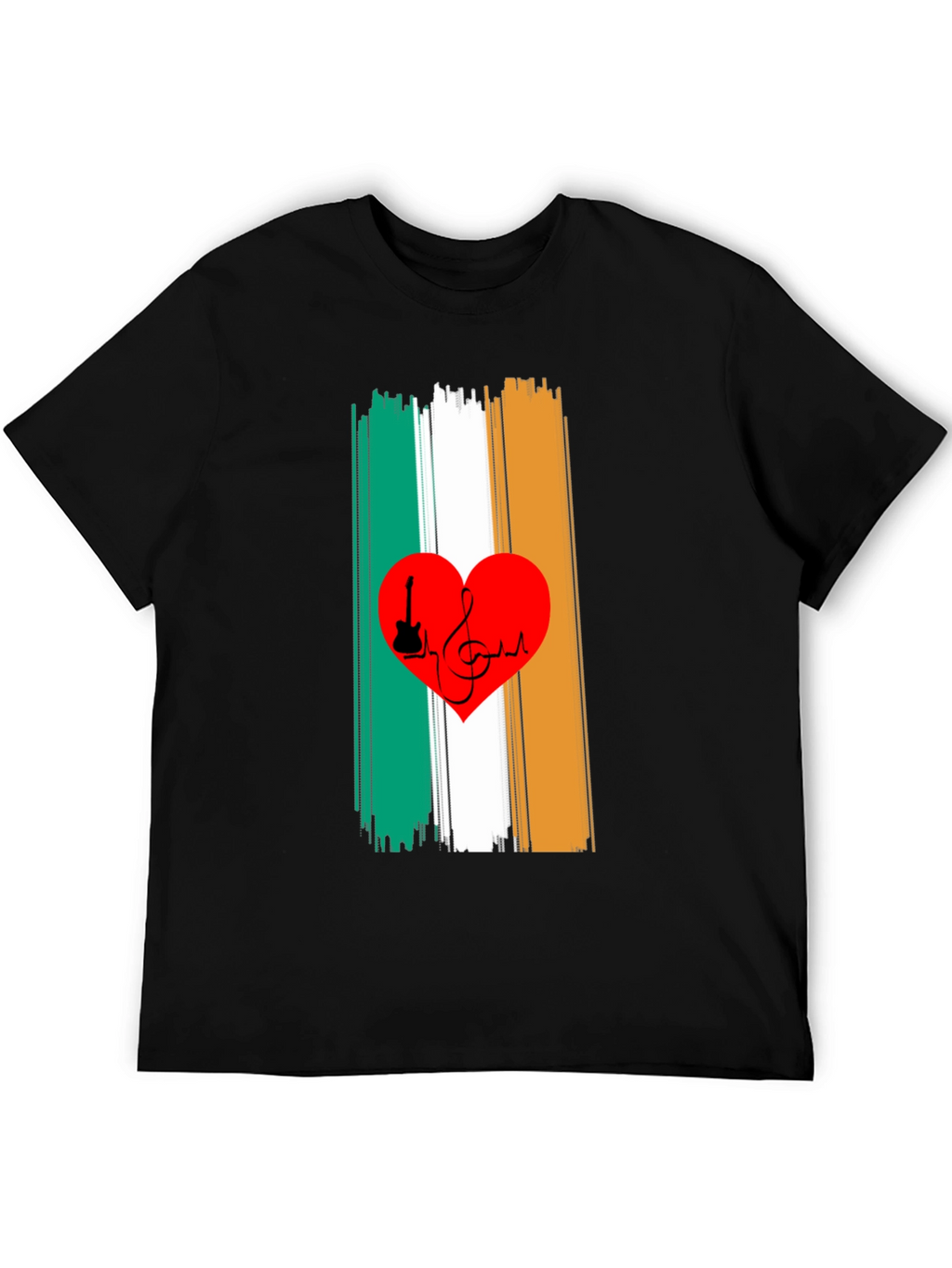 Irish Flag Heart Music Graphic Tee