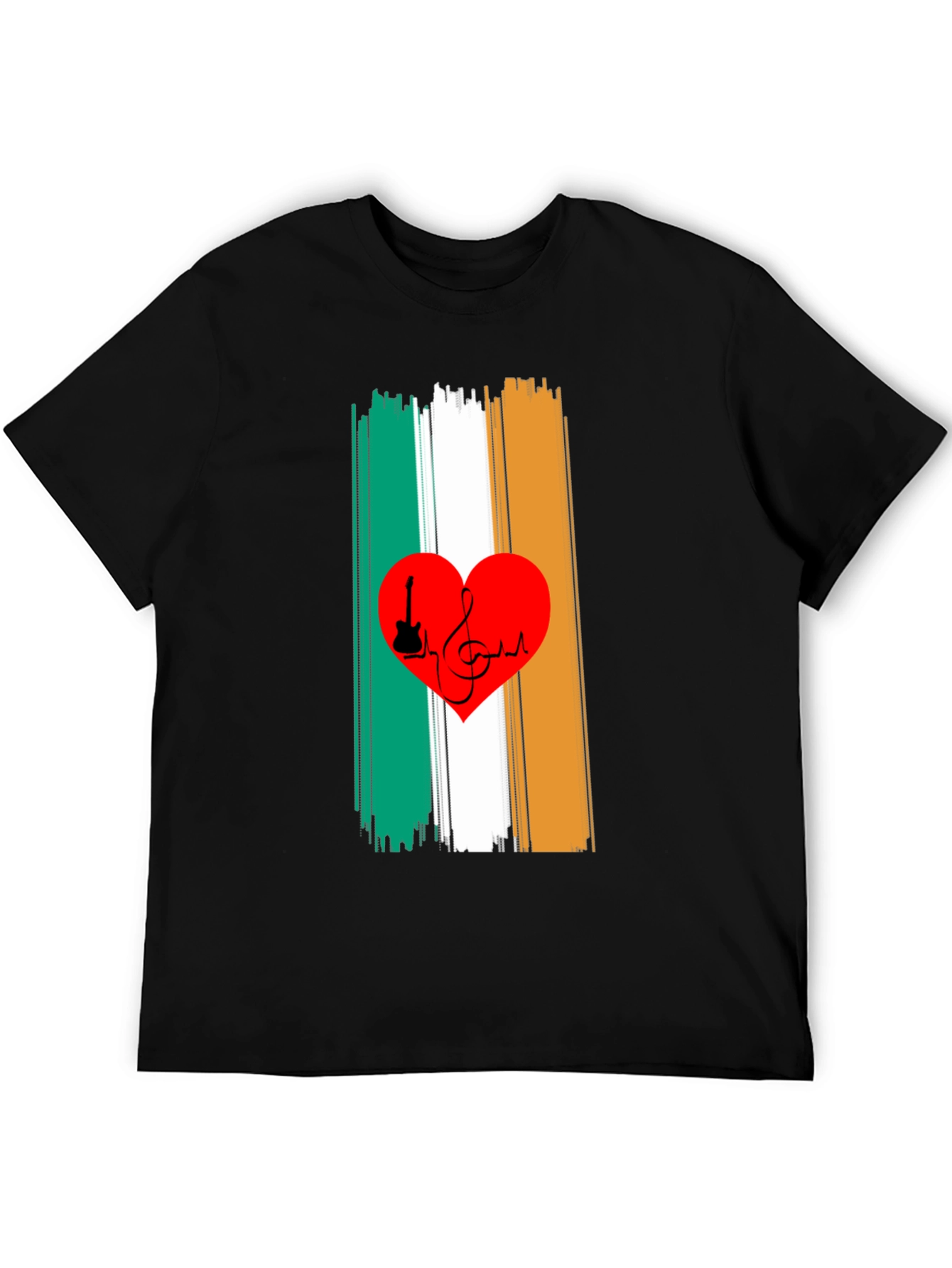 Irish Flag Heart Music Graphic Tee