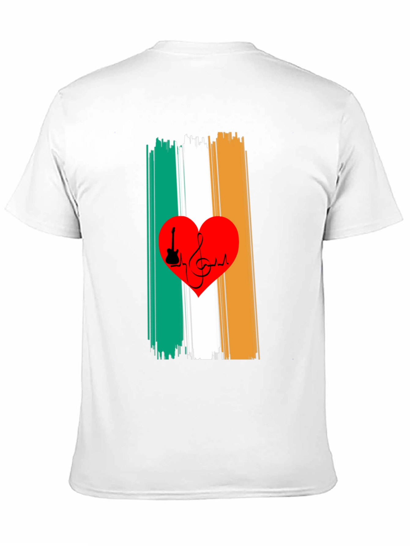 Irish Flag Heart Music Graphic Tee