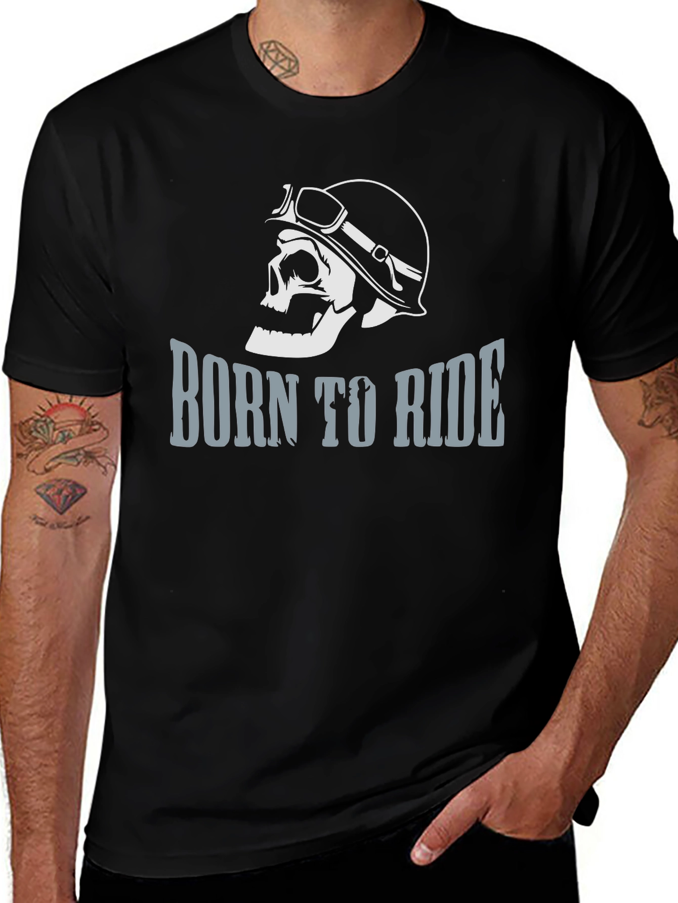 Born to Ride Skull Graphic Tee