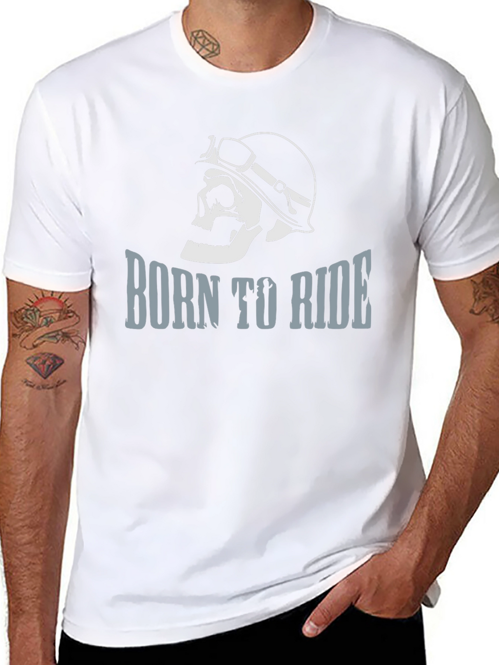 Born to Ride Skull Graphic Tee