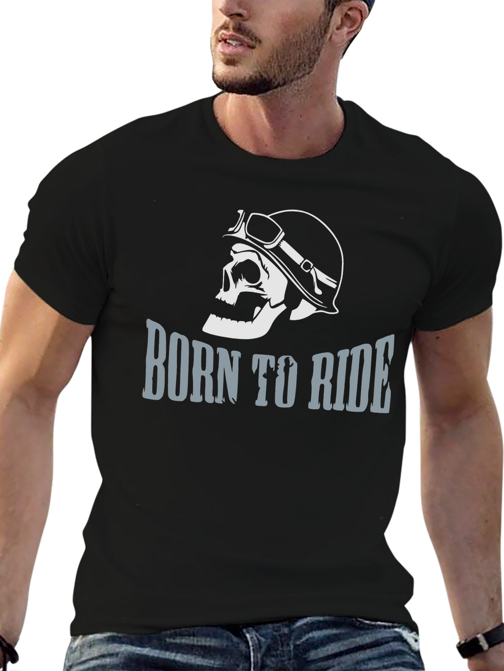 Born to Ride Skull Graphic Tee