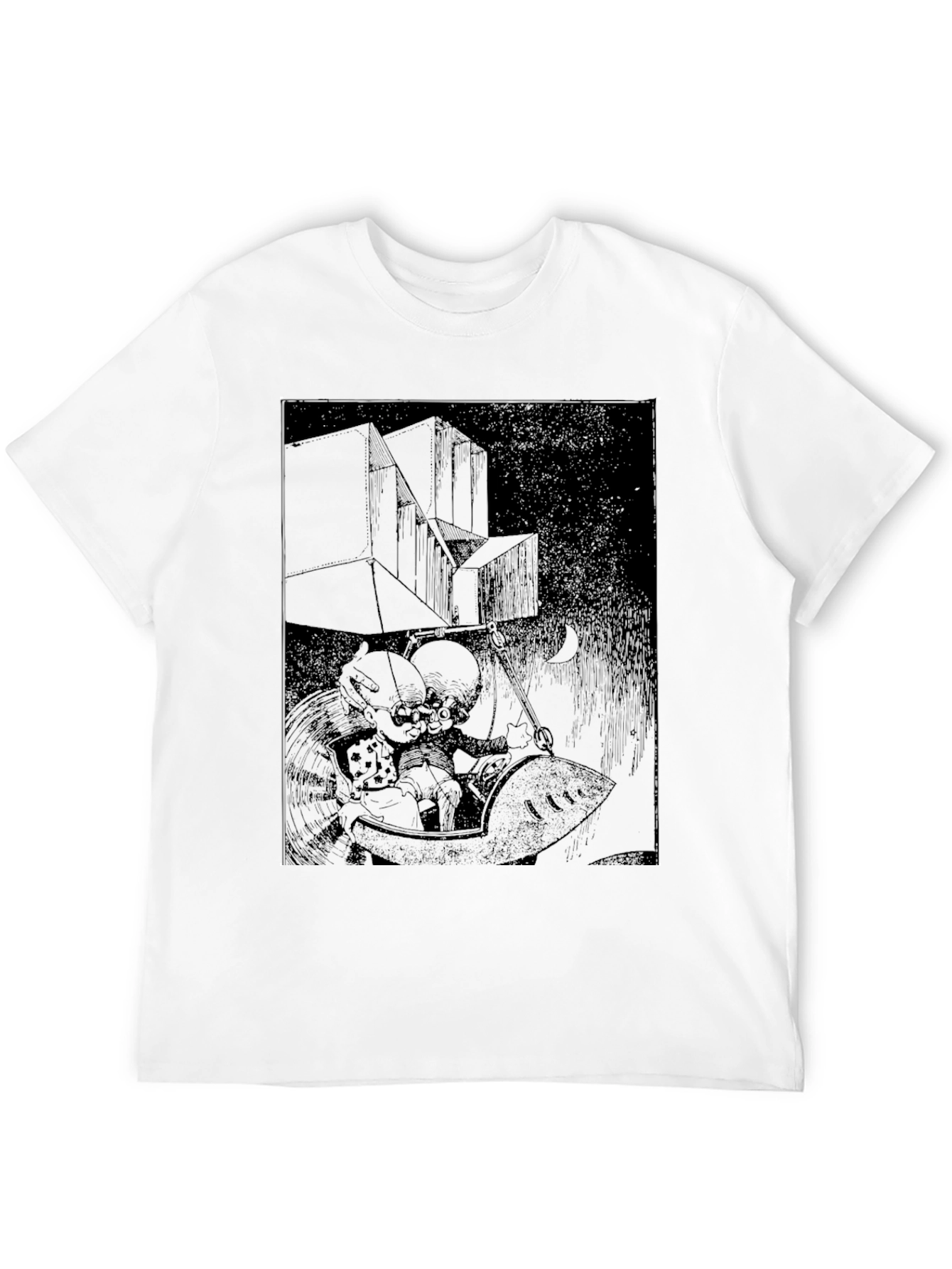 Dark Graphic Print Tee - Unique Black T-Shirt