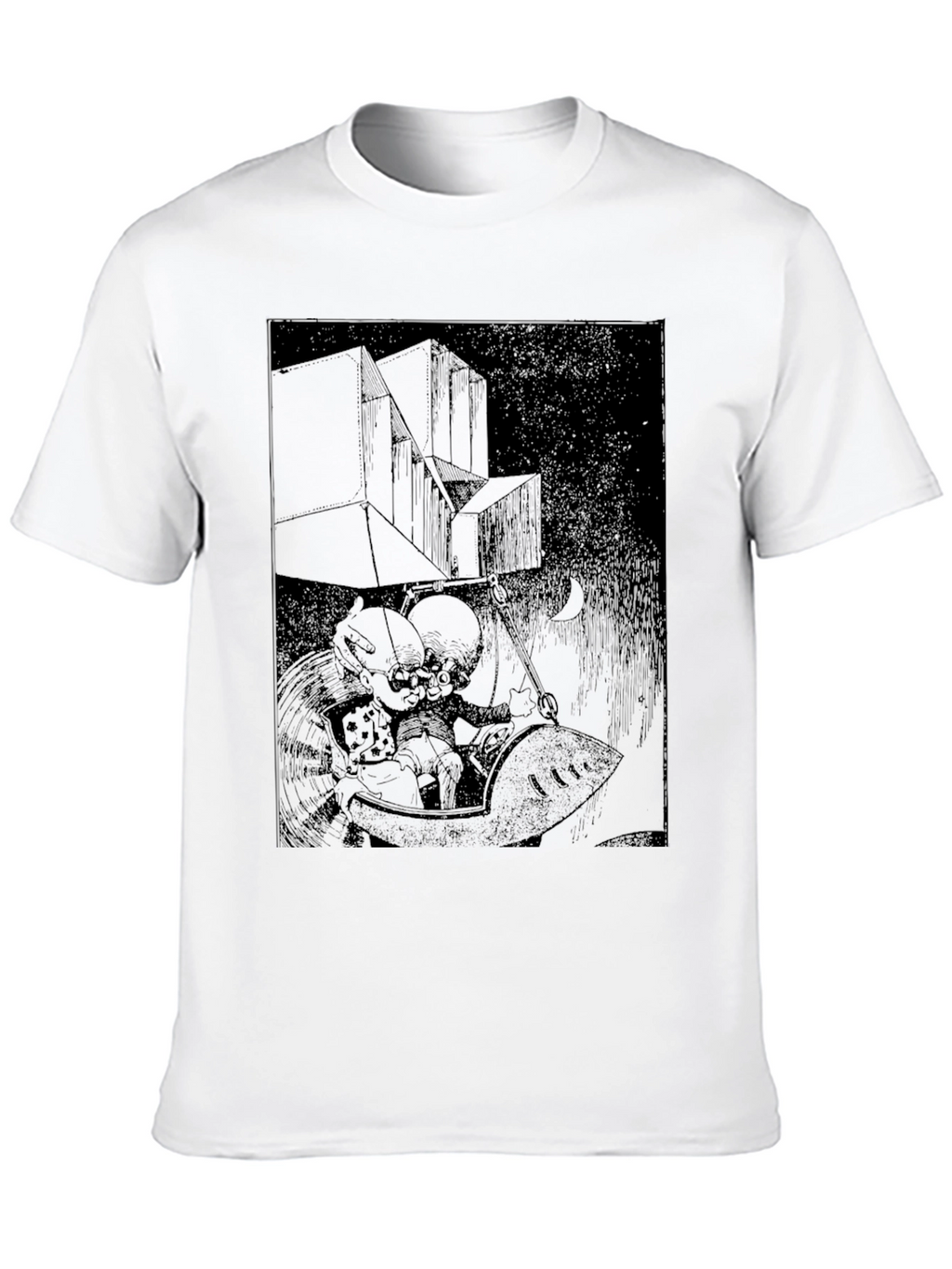 Dark Graphic Print Tee - Unique Black T-Shirt