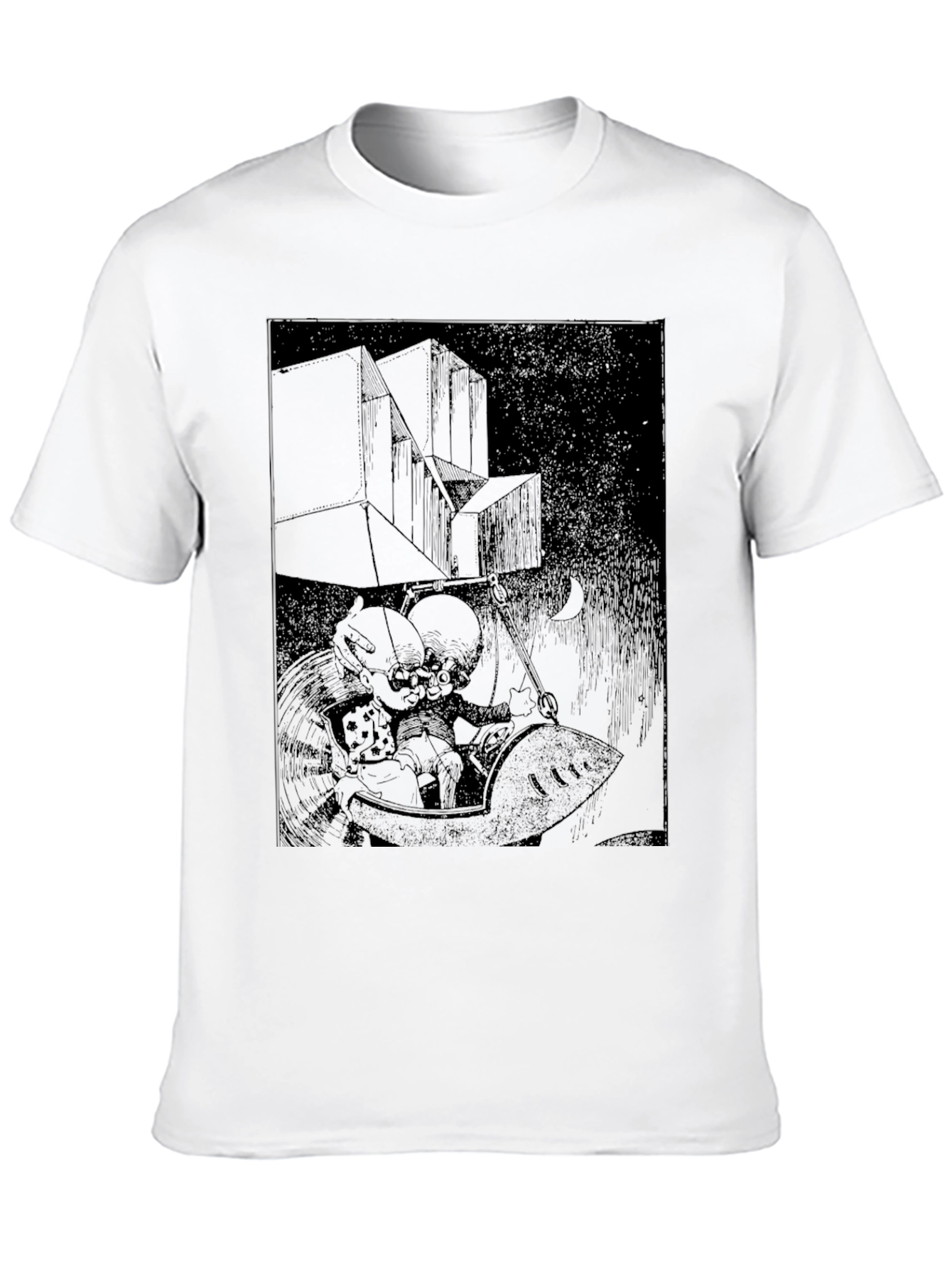Dark Graphic Print Tee - Unique Black T-Shirt
