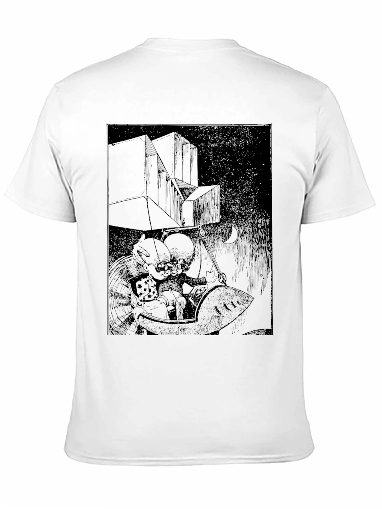 Dark Graphic Print Tee - Unique Black T-Shirt