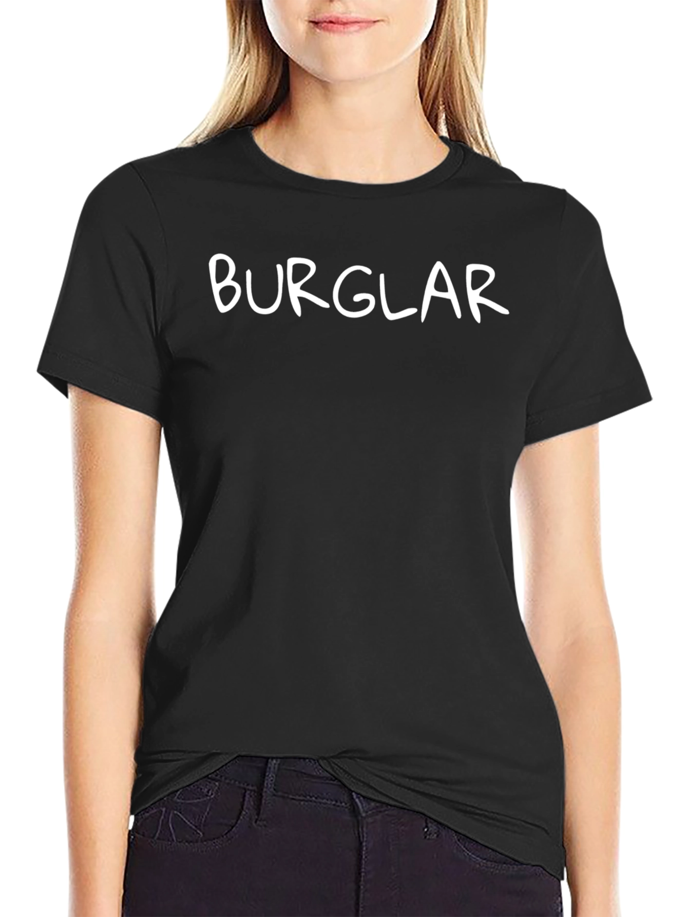 Burglar Graphic Tee - Mens Black Crew Neck