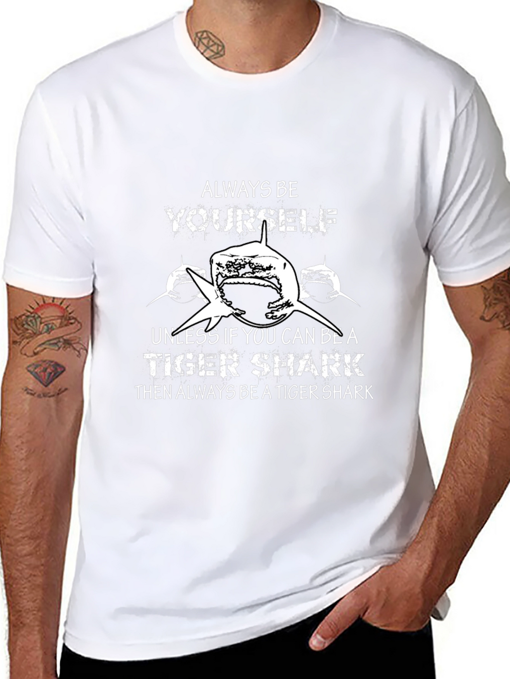 Tiger Shark Graphic Black T-Shirt