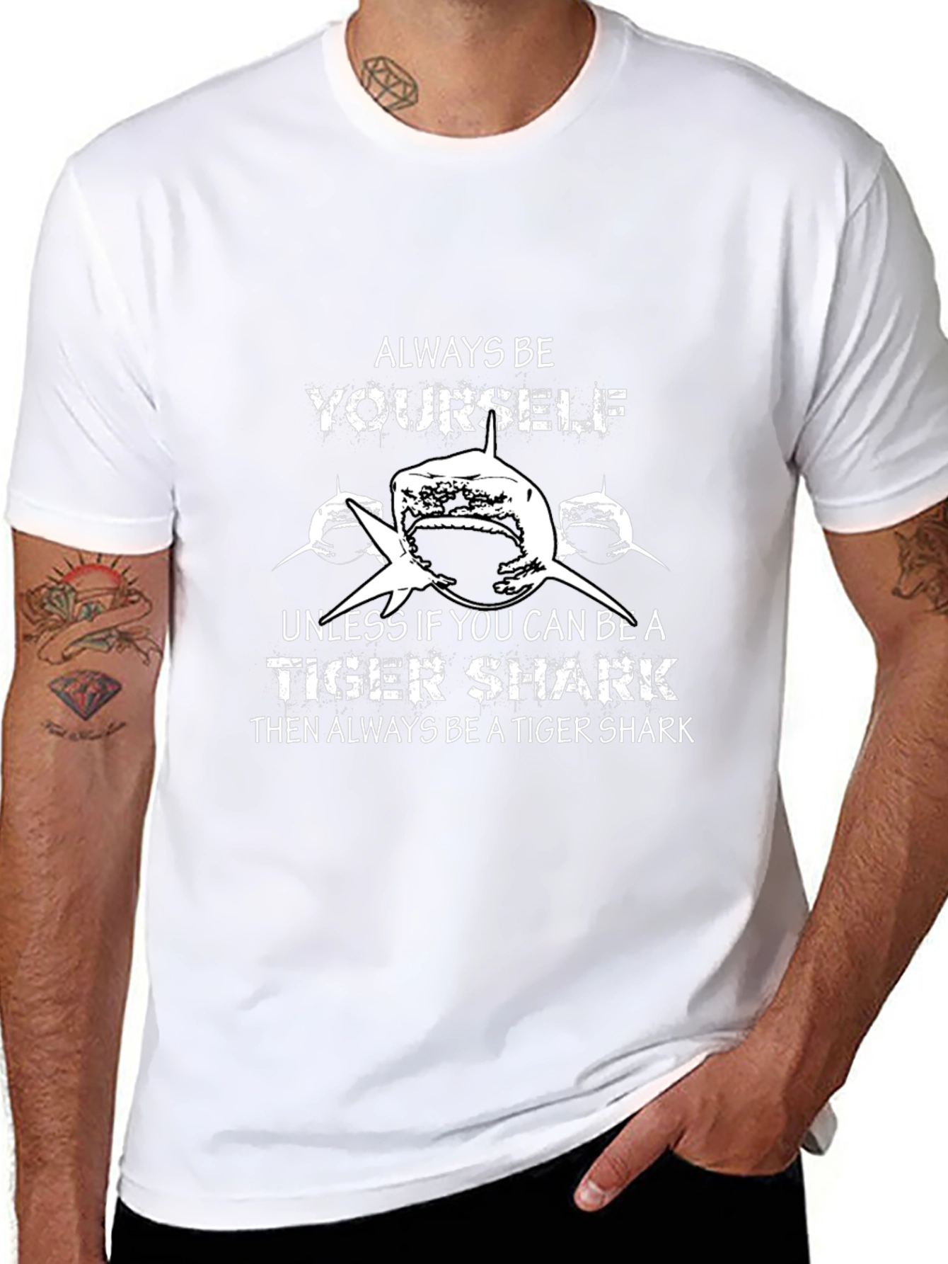 Tiger Shark Graphic Black T-Shirt